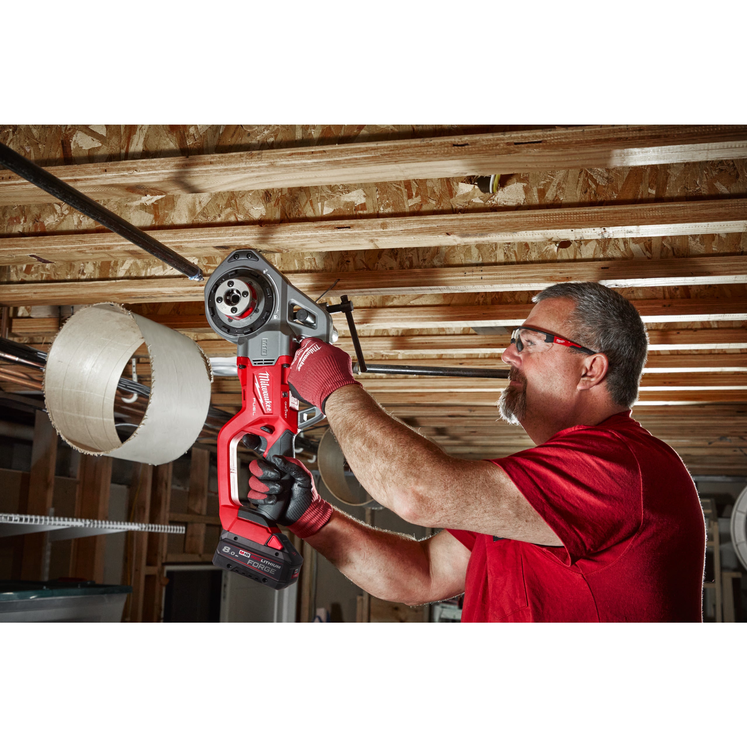 Mașină de filetat și canelat țevi 1 ¼″ Milwaukee M18 FPT114-802CA FUEL™ ONE-KEY™, cod 4933499199