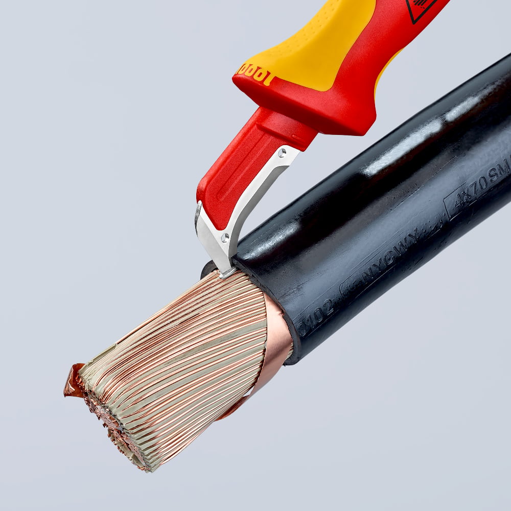 Cuțit de decapare Knipex VDE cu sabot de glisare, 180MM, cod 9855