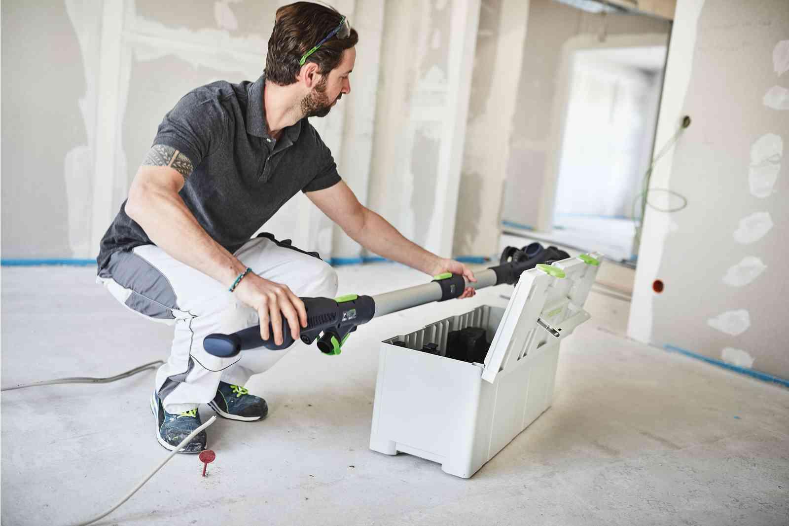 Șlefuitor de pereți cu braț telescopic Festool PLANEX LHS 2 225 EQI-Plus, cod 575990 + CADOU: 1 x set foi abrazive 205656 + 1 x set foi abrazive 205662 - BIG STORE (Dynamic Tools SRL)
