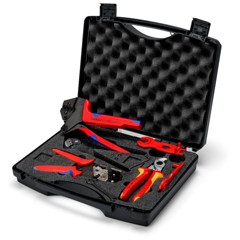 Cutie de scule pentru instalații fotovoltaice KNIPEX 7 buc, cod 979104V02