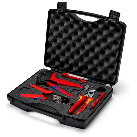 Cutie de scule pentru instalații fotovoltaice KNIPEX 7 buc, cod 979104V02