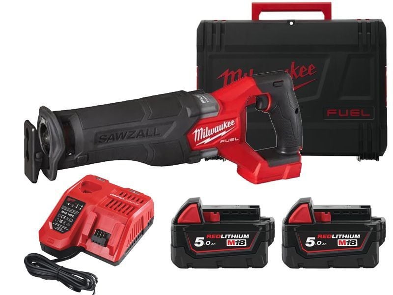 Fierăstrău sabie M18 FUEL™ SAWZALL™ Milwaukee M18 FSZ-502X, 2 x M18 B5 acumulator, 1 x M12-18 FC încărcător, 1 x cutie HD, cod 4933478291
