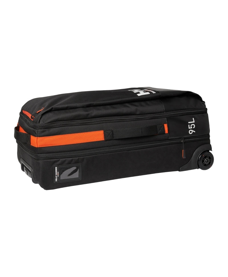 Geantă de voiaj cu role Helly Hansen Kensington 95 litri, 5 compartimente, impermeabilă, neagră, STD