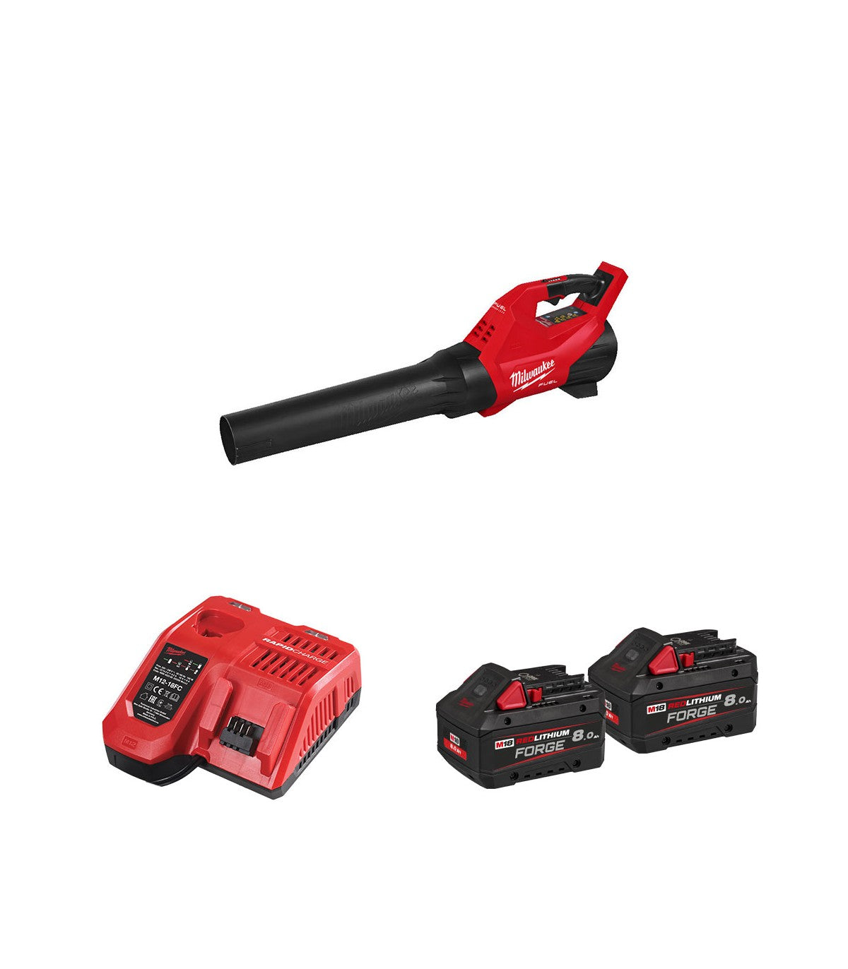 Suflantă Milwaukee M18™ FBLG3-802 FUEL™, 2 x acumulatori M18 FORGE FB8, 1 x încărcător M12-18 FC, cod 4933499233