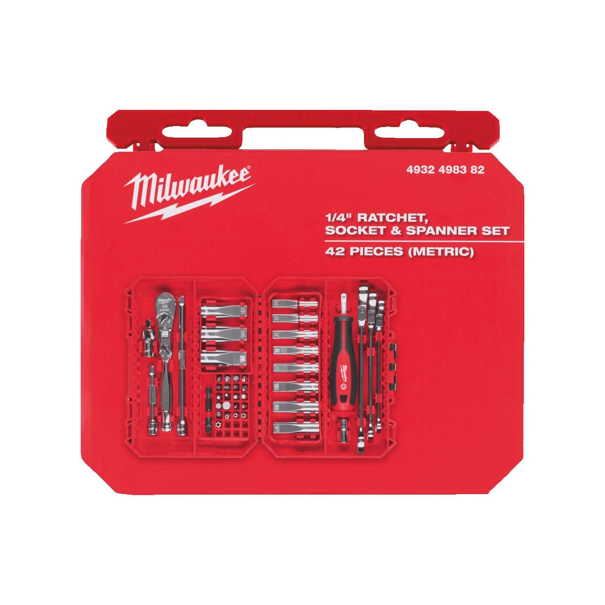 Set 42 chei tubulare și cu clichet Milwaukee 1/4", cod 4932498382