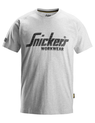 Tricou de bărbați Snickers Workwear Logo, 95% bumbac + 5% vâscoză, 200 g/mp, 2590, Grey Melange