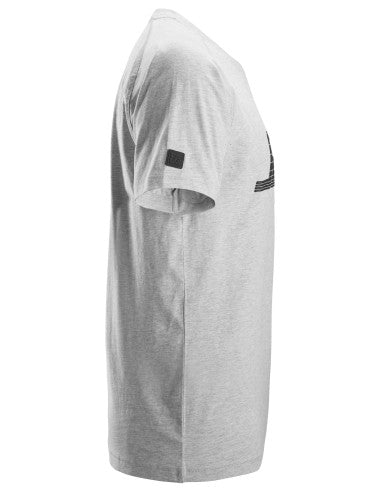 Tricou de bărbați Snickers Workwear Logo, 95% bumbac + 5% vâscoză, 200 g/mp, 2590, Grey Melange