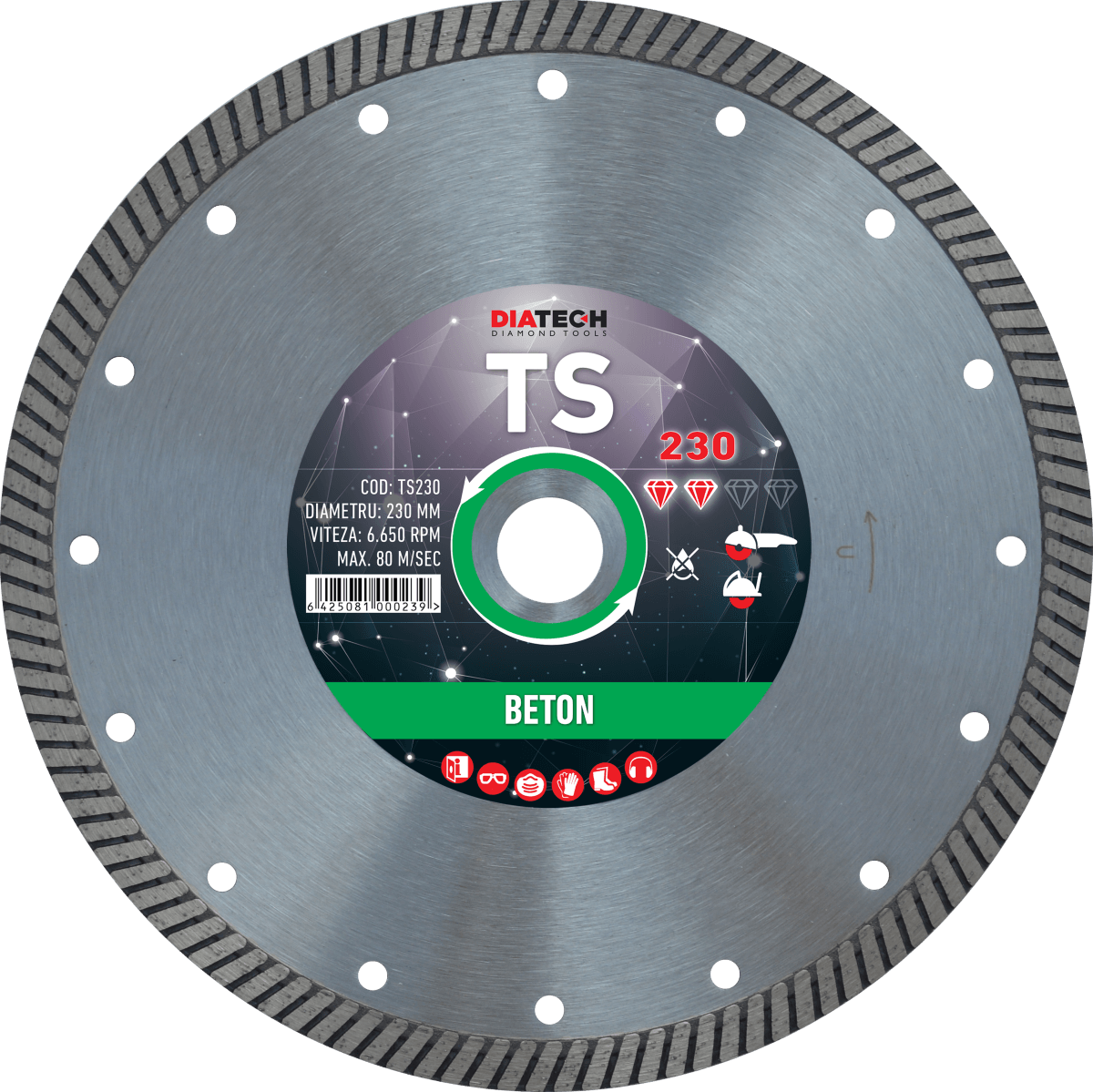 Disc diamantat pentru beton Diatech TS, 115-250mm - BIG STORE (Dynamic Tools SRL)