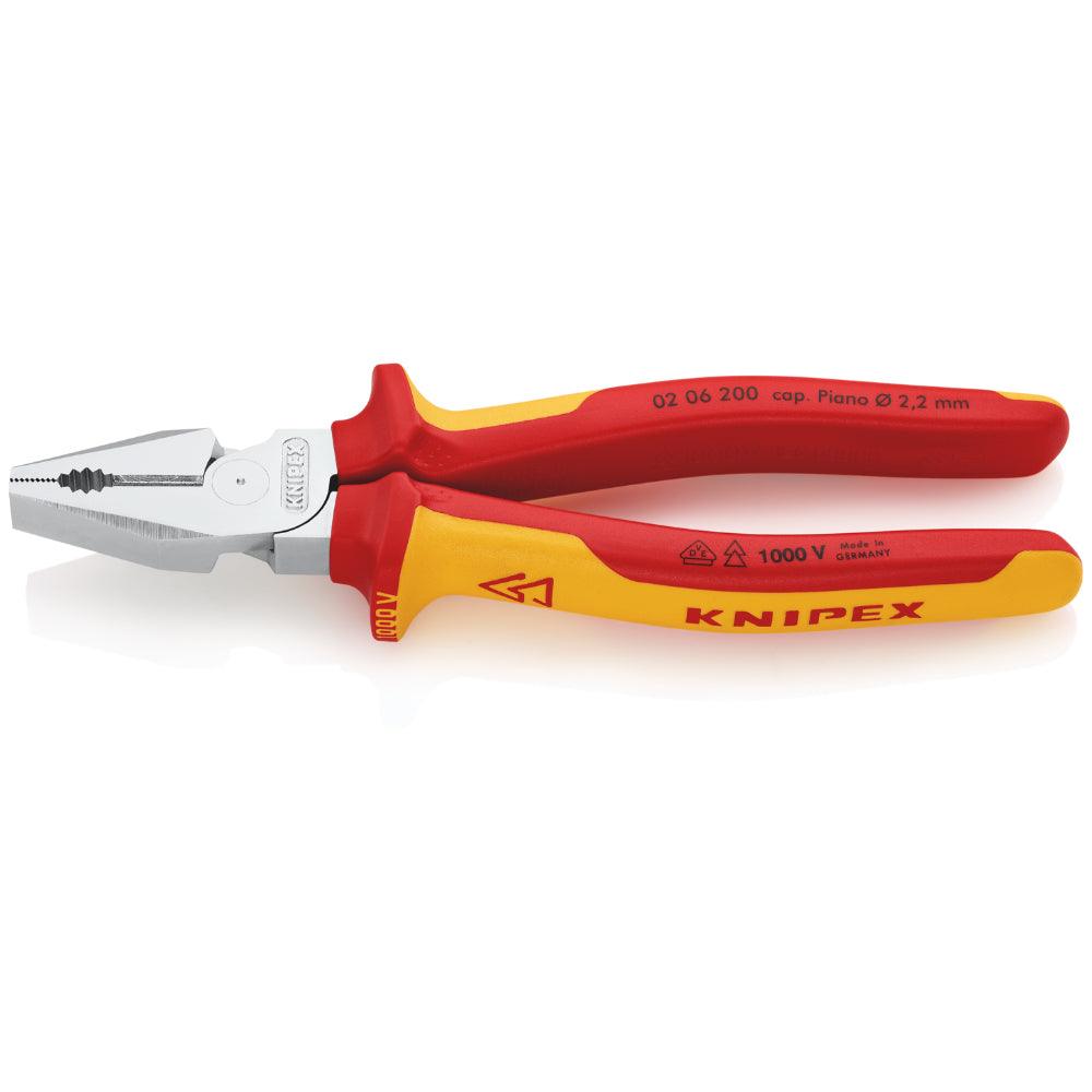 Clește combinat (patent) cu pârghie mare - patent VDE 200 mm, Knipex 0206200 - BIG STORE (Dynamic Tools SRL)