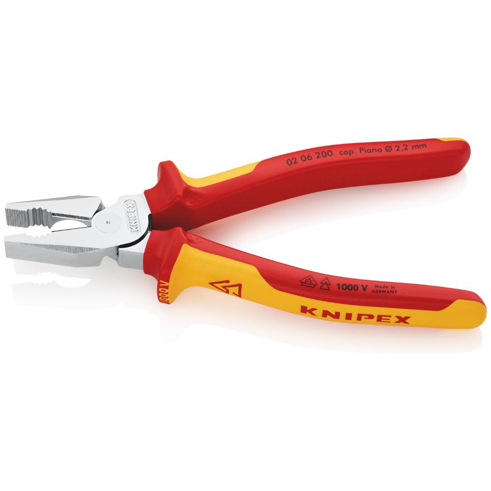Clește combinat (patent) cu pârghie mare - patent VDE 200 mm, Knipex 0206200 - BIG STORE (Dynamic Tools SRL)