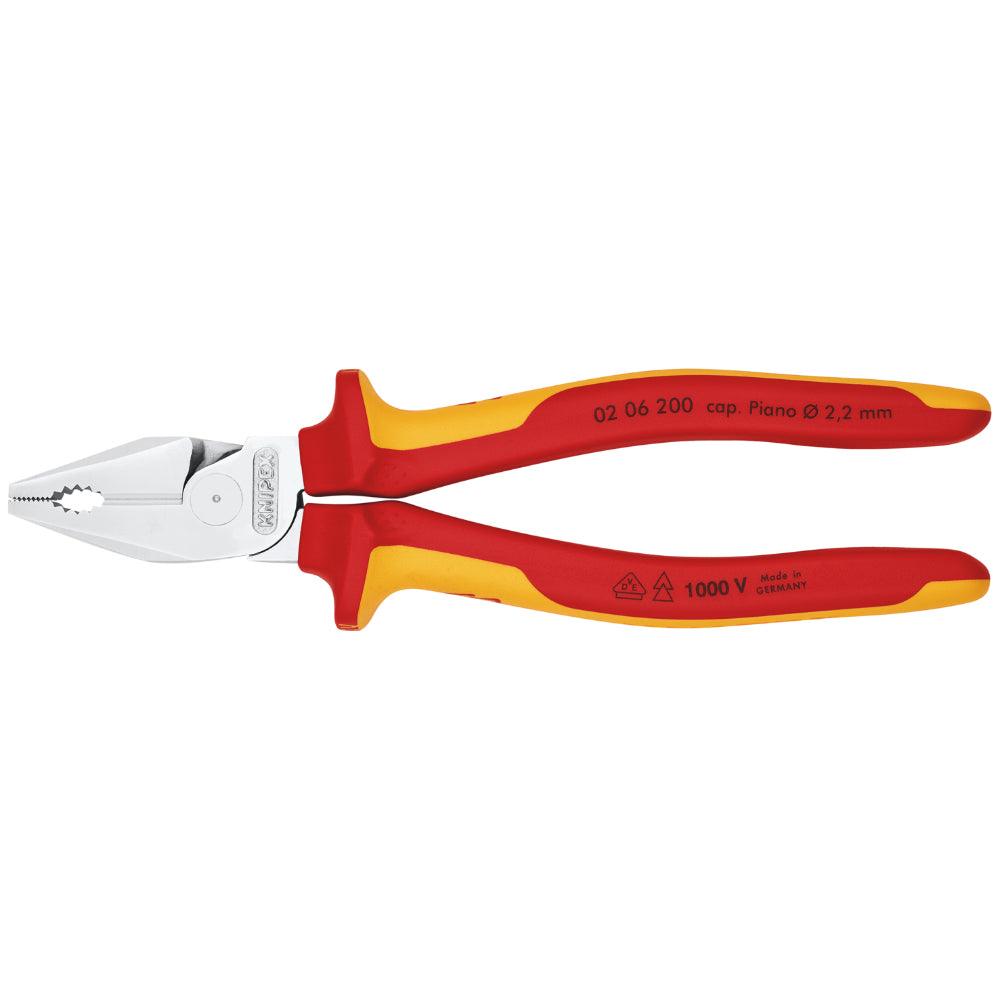 Clește combinat (patent) cu pârghie mare - patent VDE 200 mm, Knipex 0206200 - BIG STORE (Dynamic Tools SRL)