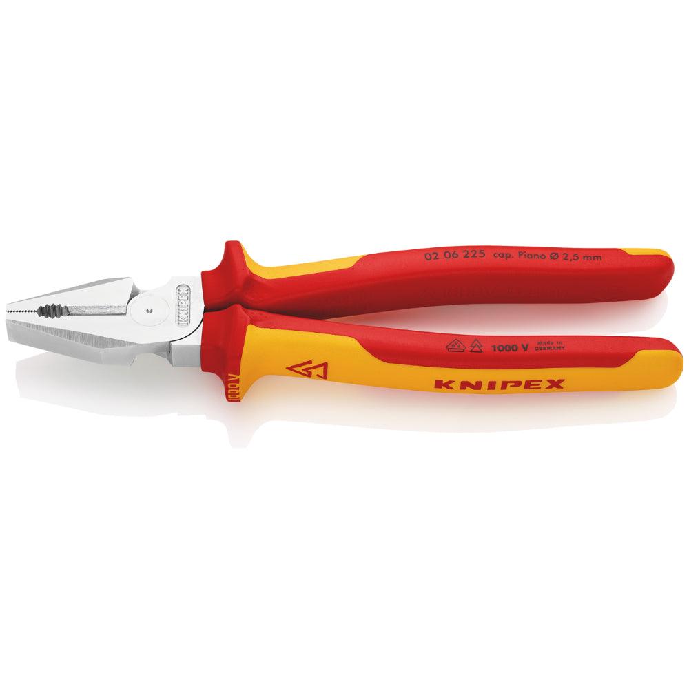 Clește combinat (patent) cu pârghie mare - patent VDE 225 mm, Knipex 0206225 - BIG STORE (Dynamic Tools SRL)