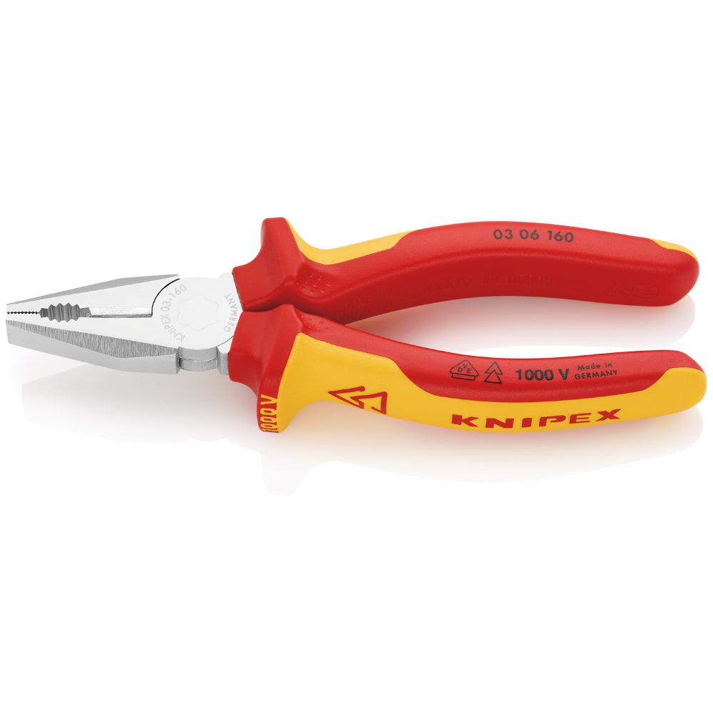 Clește combinat (patent) VDE 160 mm, Knipex 0306160SB - BIG STORE (Dynamic Tools SRL)