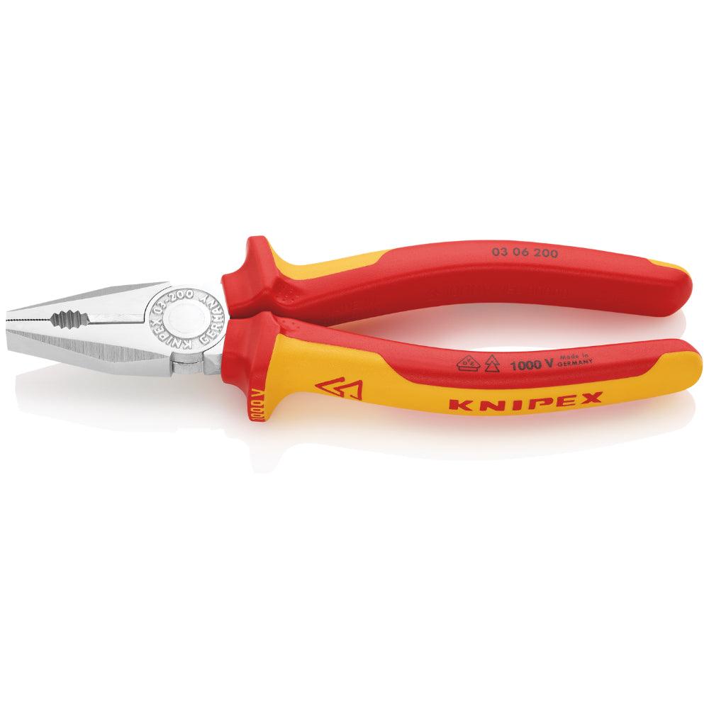 Clește combinat (patent) VDE 200 mm, Knipex 0306200SB - BIG STORE (Dynamic Tools SRL)
