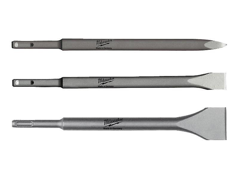 Set 3 dălți Milwaukee SDS-Plus (1 x șpiț, 1 x daltă plată, 1 x daltă lată), cod 4932430001 - BIG STORE (Dynamic Tools SRL)
