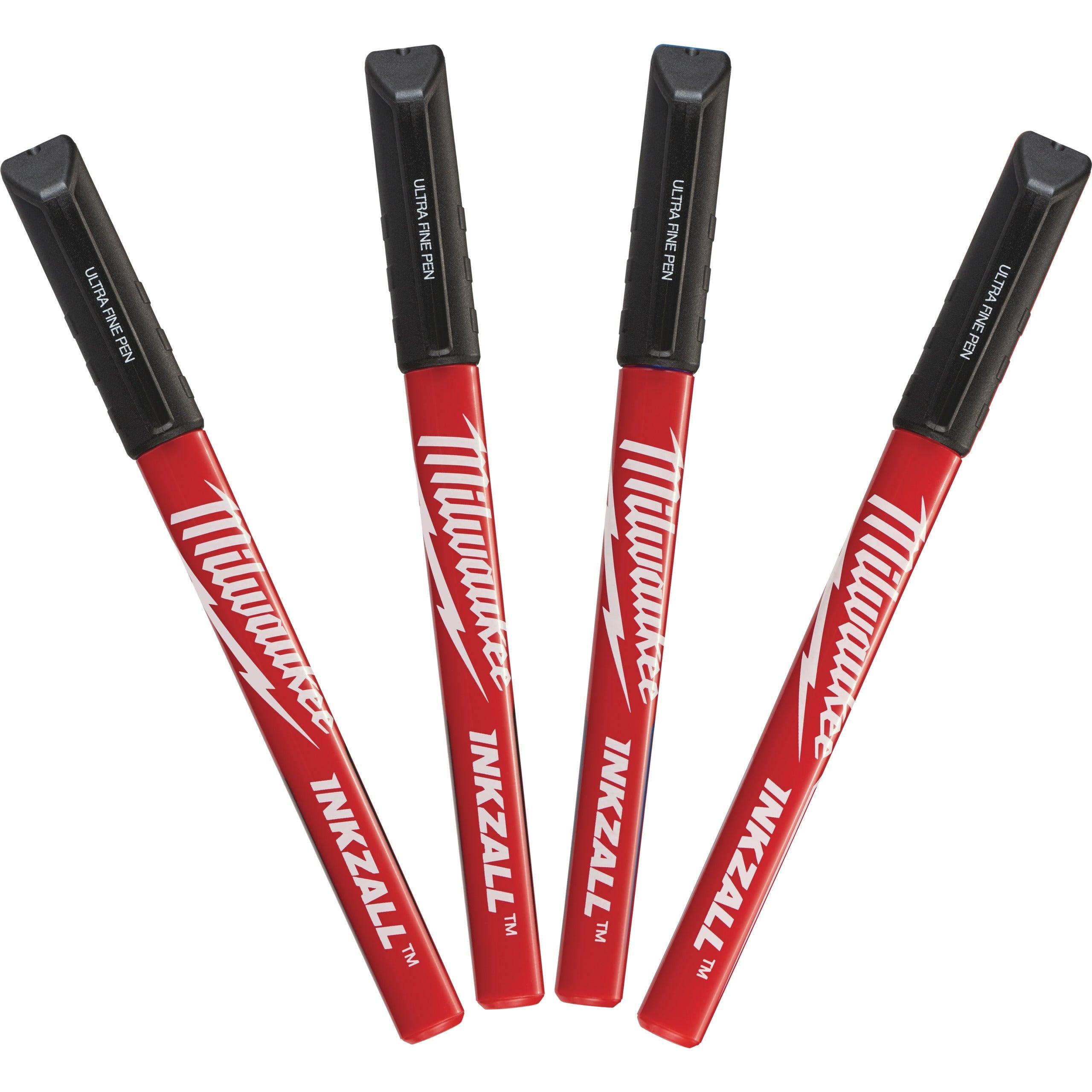 Markere negre cu vârf fin INKZALL™ - 4 buc, Milwaukee cod 48223164 - BIG STORE (Dynamic Tools SRL)