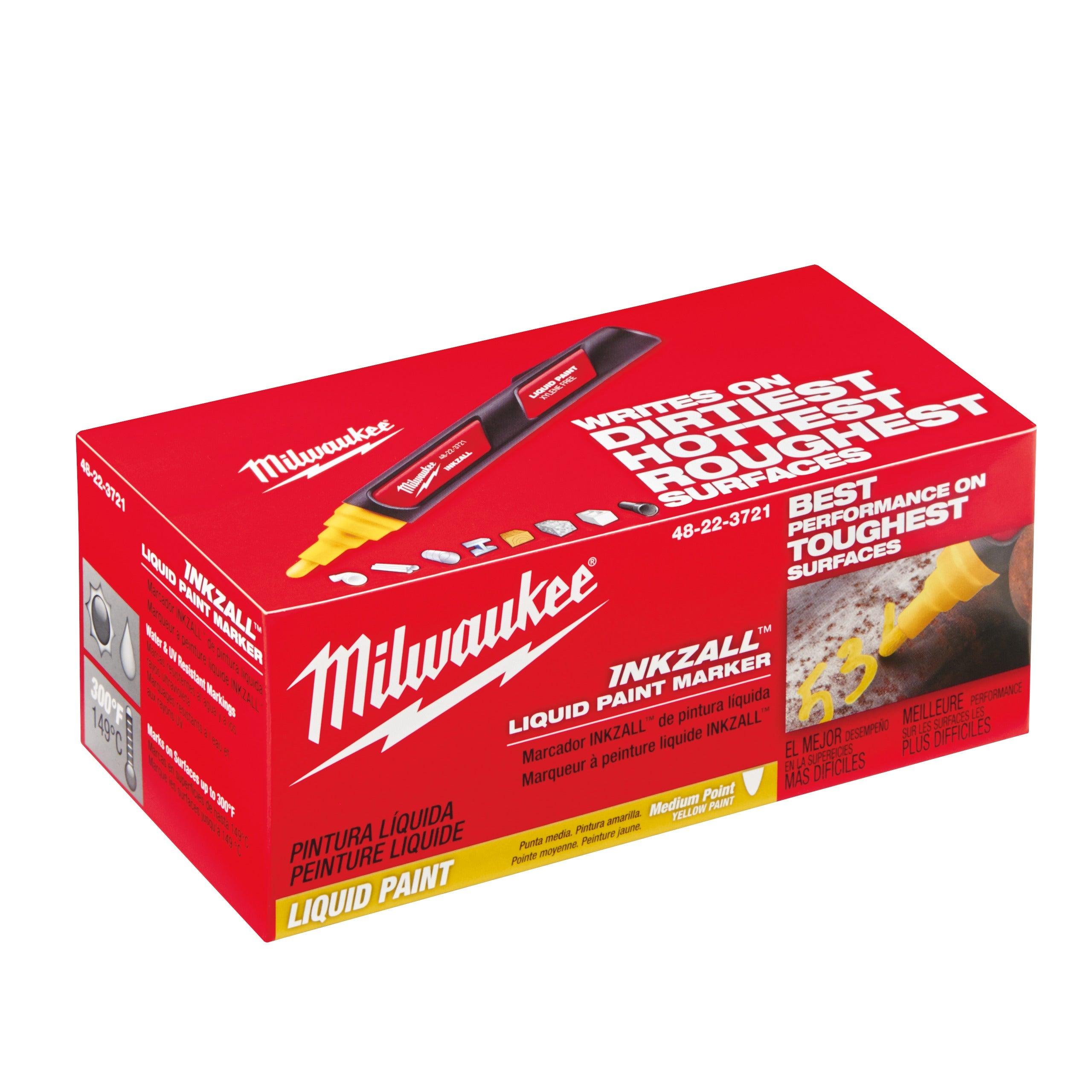 Marker pentru şantier cu vopsea galbenă INKZALL™ LP Milwaukee, 48223721 - BIG STORE (Dynamic Tools SRL)