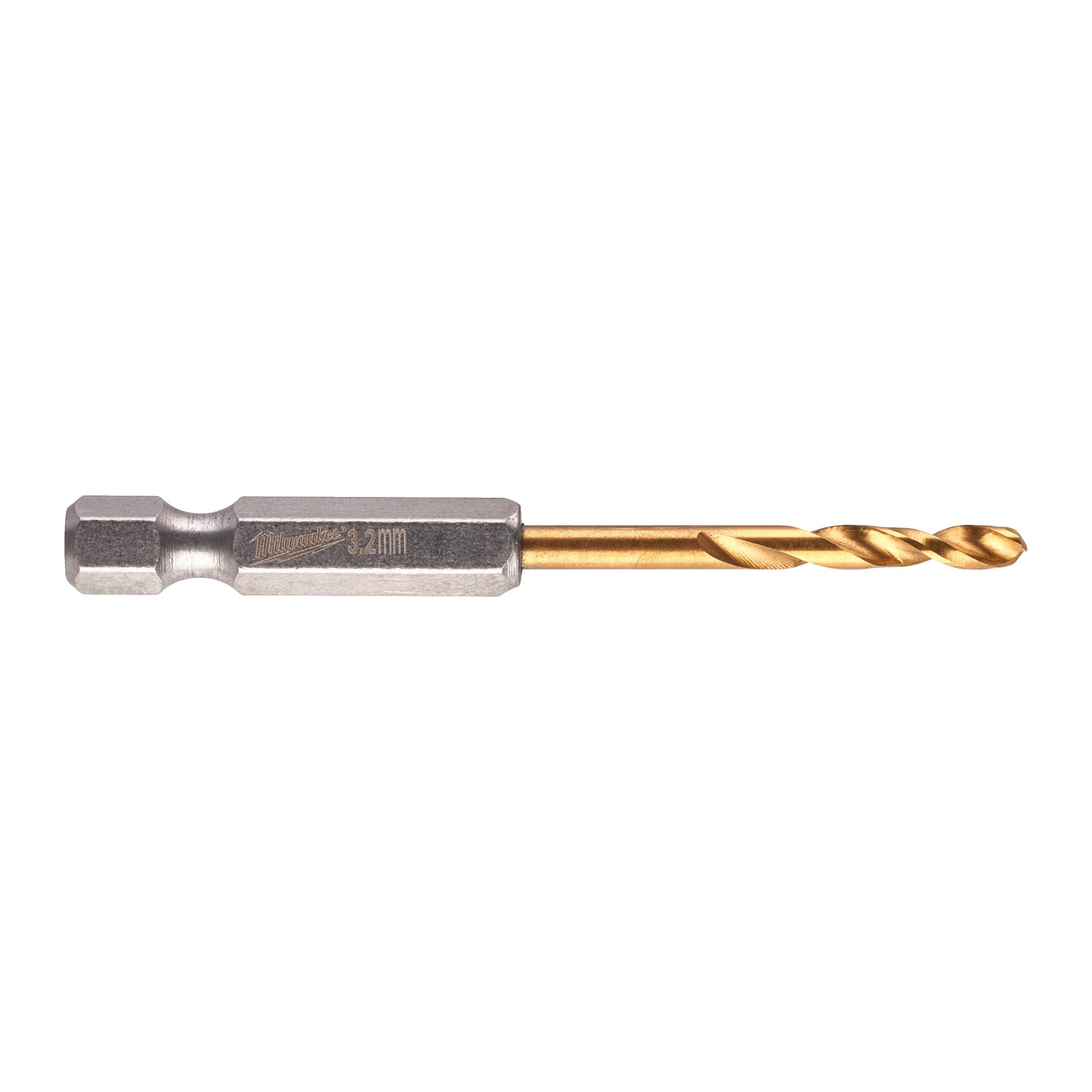 Burghiu pentru metal Milwaukee SHOCKWAVE™ HSS-GROUND TITAN, ø3,2mm, cod 48894706 - BIG STORE (Dynamic Tools SRL)