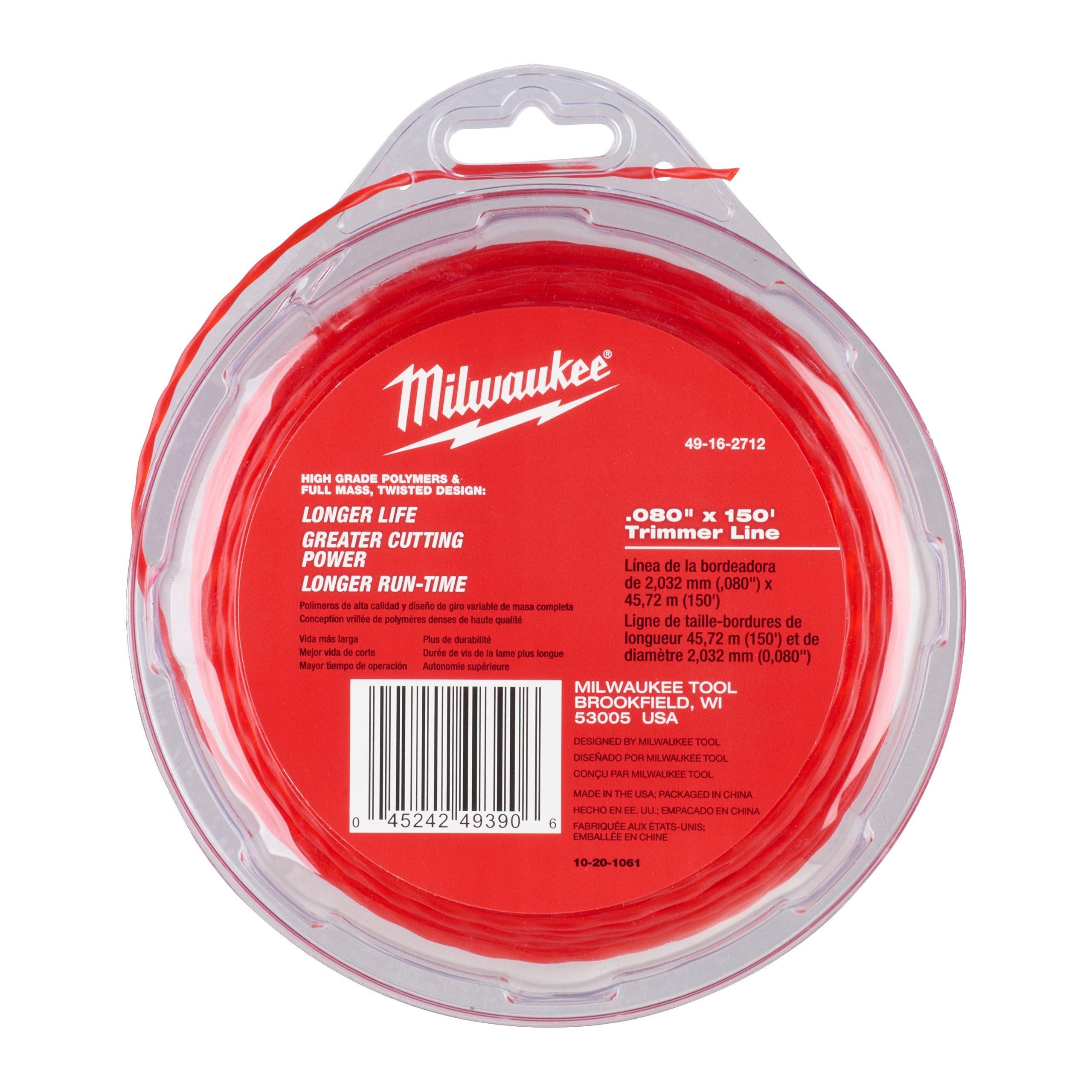 Fir de nylon 2mm x 45m, Milwaukee, cod 49162712 - BIG STORE (Dynamic Tools SRL)
