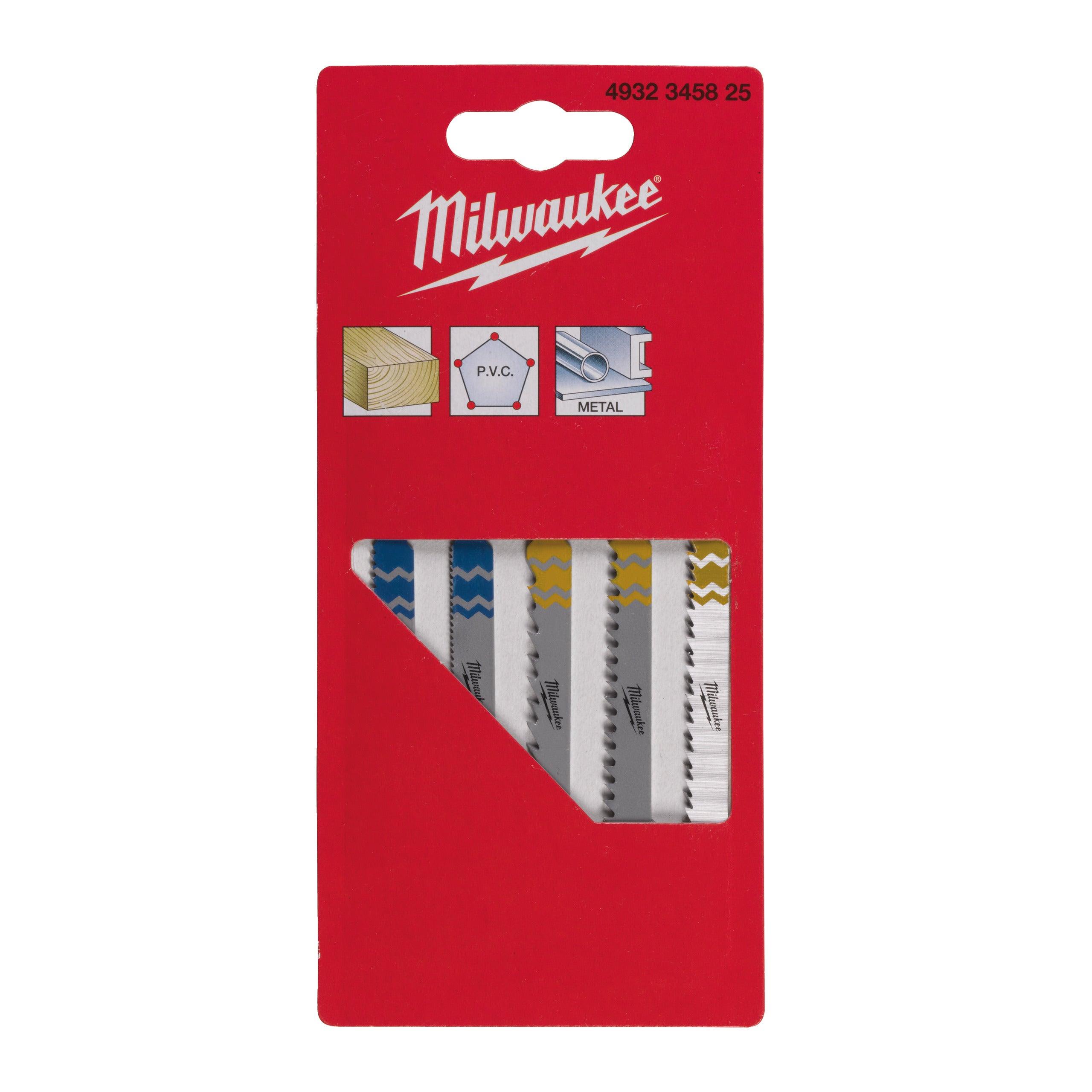 Set 5 pânze Milwaukee pentru lemn, metal și PVC, cod 4932345825 - BIG STORE (Dynamic Tools SRL)
