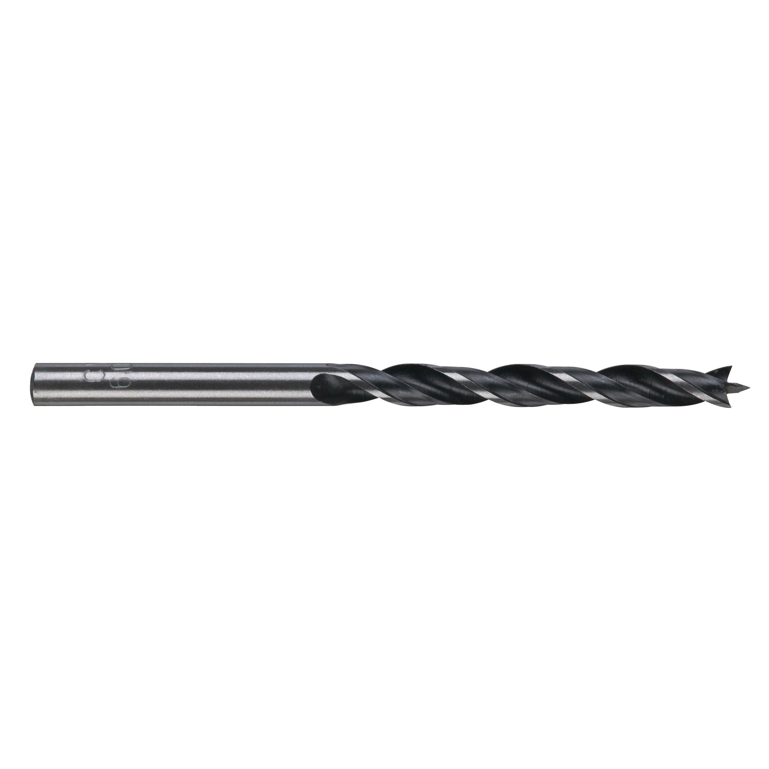 Burghiu pentru lemn cu vârf de centrare Milwaukee, tijă cilindrică, ø6 x 60/97 mm, 4932363654 - BIG STORE (Dynamic Tools SRL)
