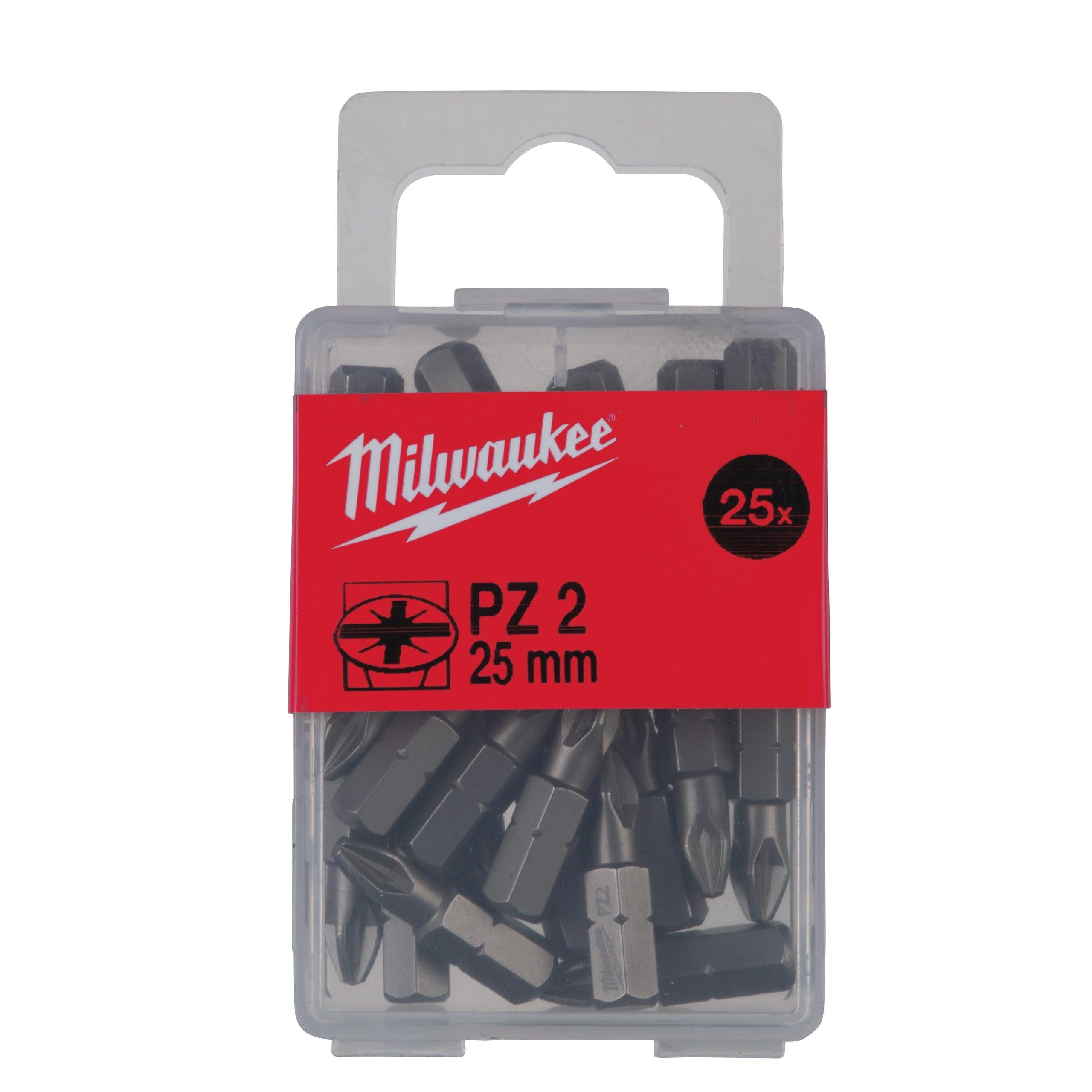 Set biți PZ2 (25 buc) lungime 25 mm, Milwaukee cod 4932399590 - BIG STORE (Dynamic Tools SRL)