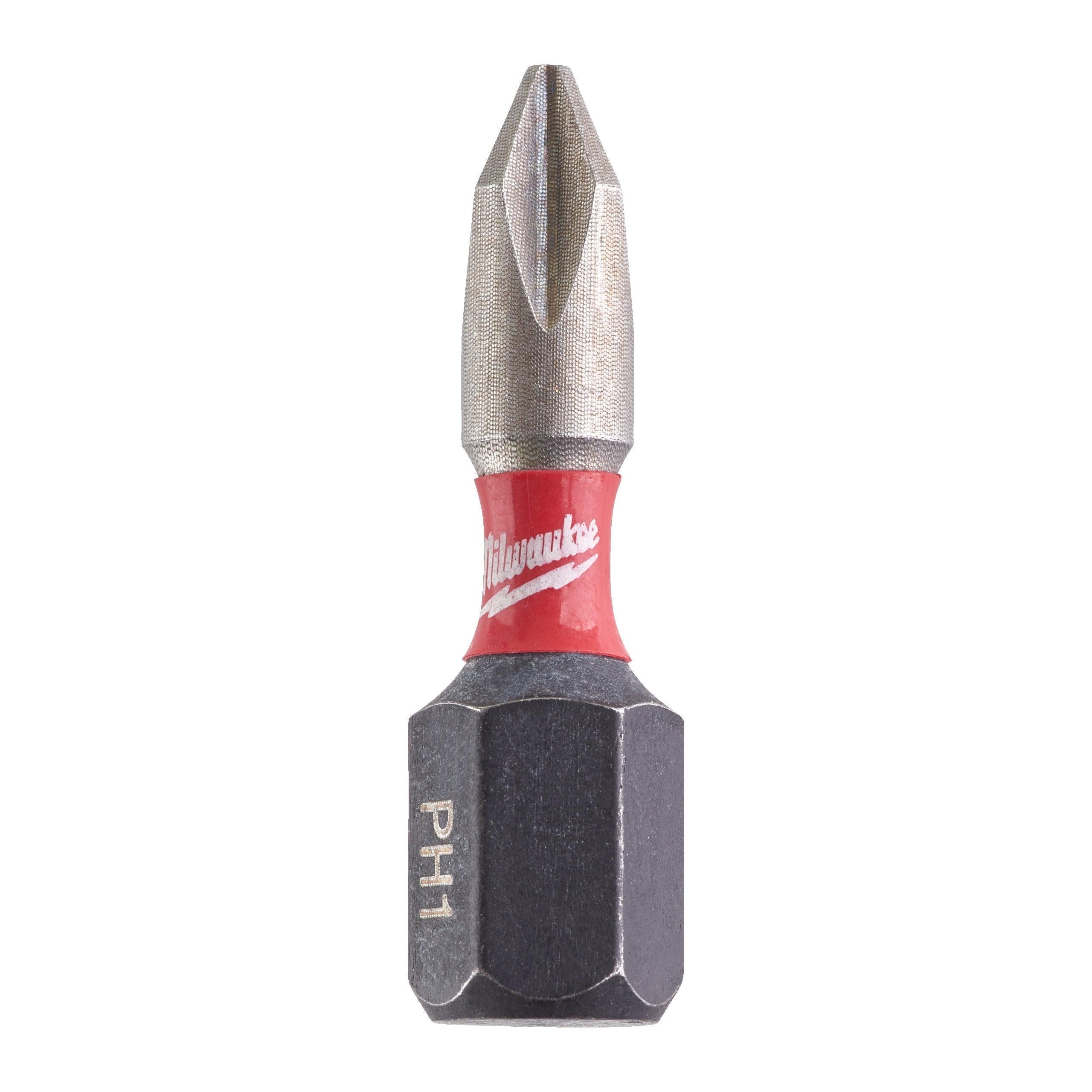 Biți PH pentru șurubelnițe SHOCKWAVE™ IMPACT DUTY PH1 25 mm - 2 buc, Milwaukee cod 4932430850 - BIG STORE (Dynamic Tools SRL)