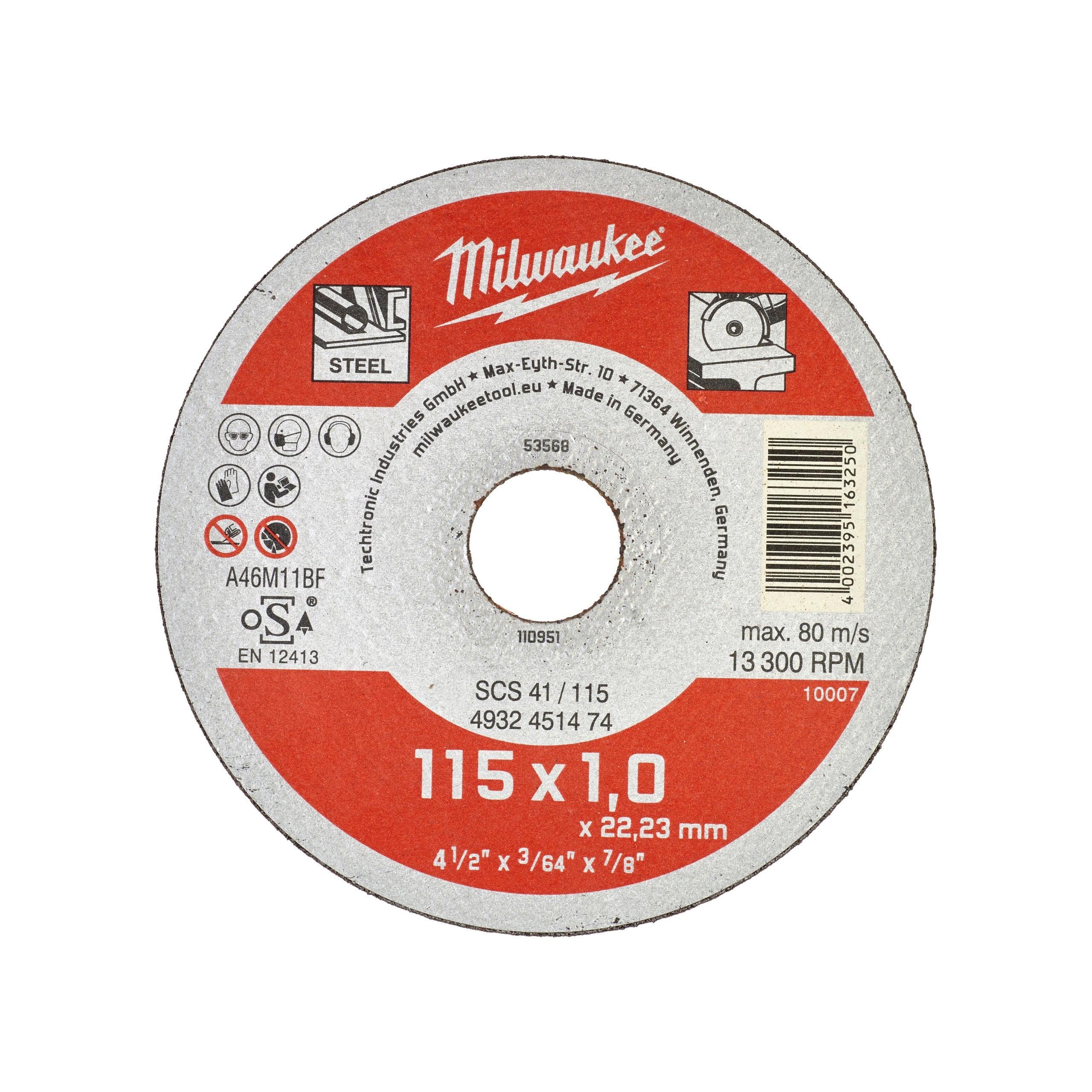 Discuri debitare metal - seria contractanți 115X1 Milwaukee cod 4932451474 - BIG STORE (Dynamic Tools SRL)