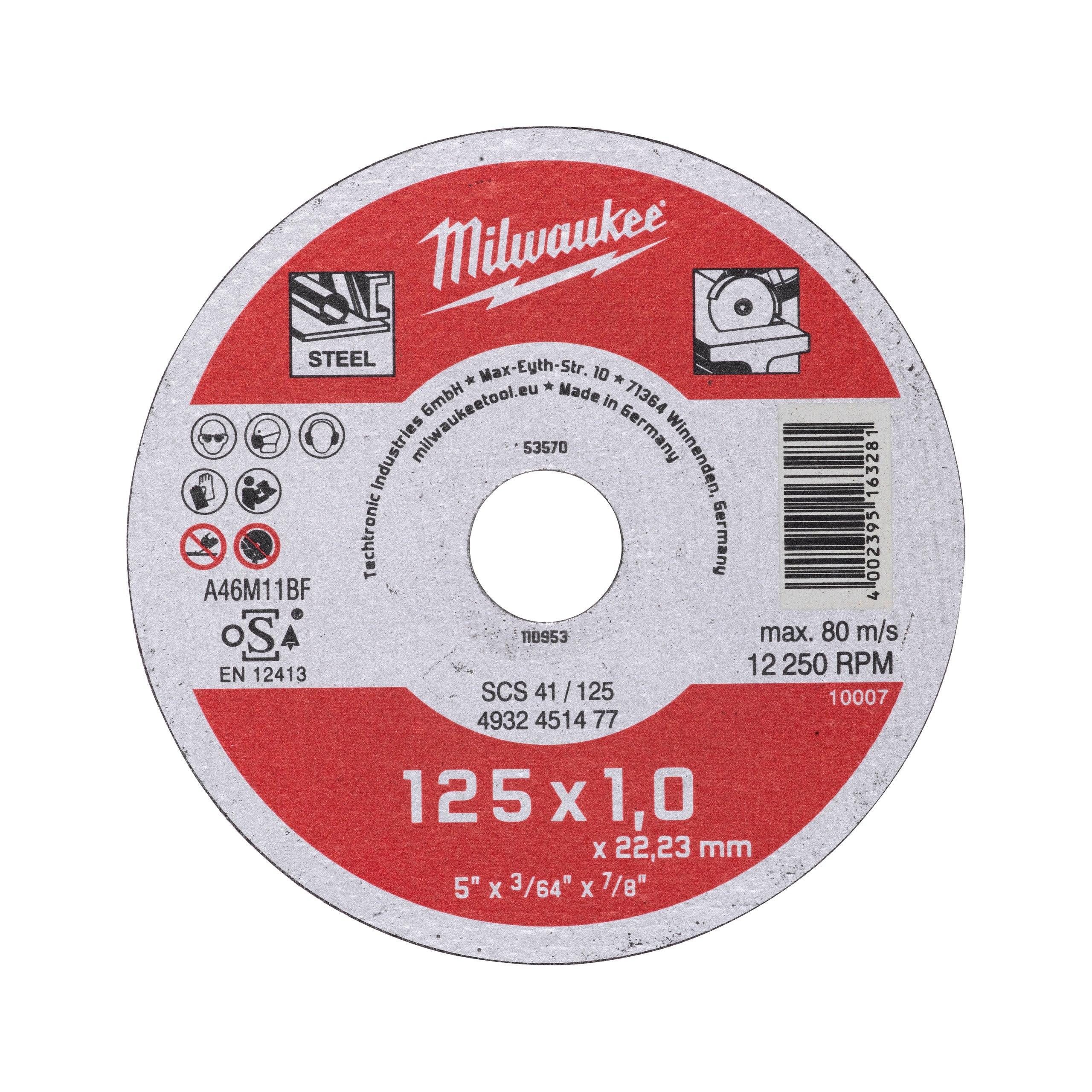 Discuri debitare metal - seria contractanți 125X1 Milwaukee cod 4932451477 - BIG STORE (Dynamic Tools SRL)