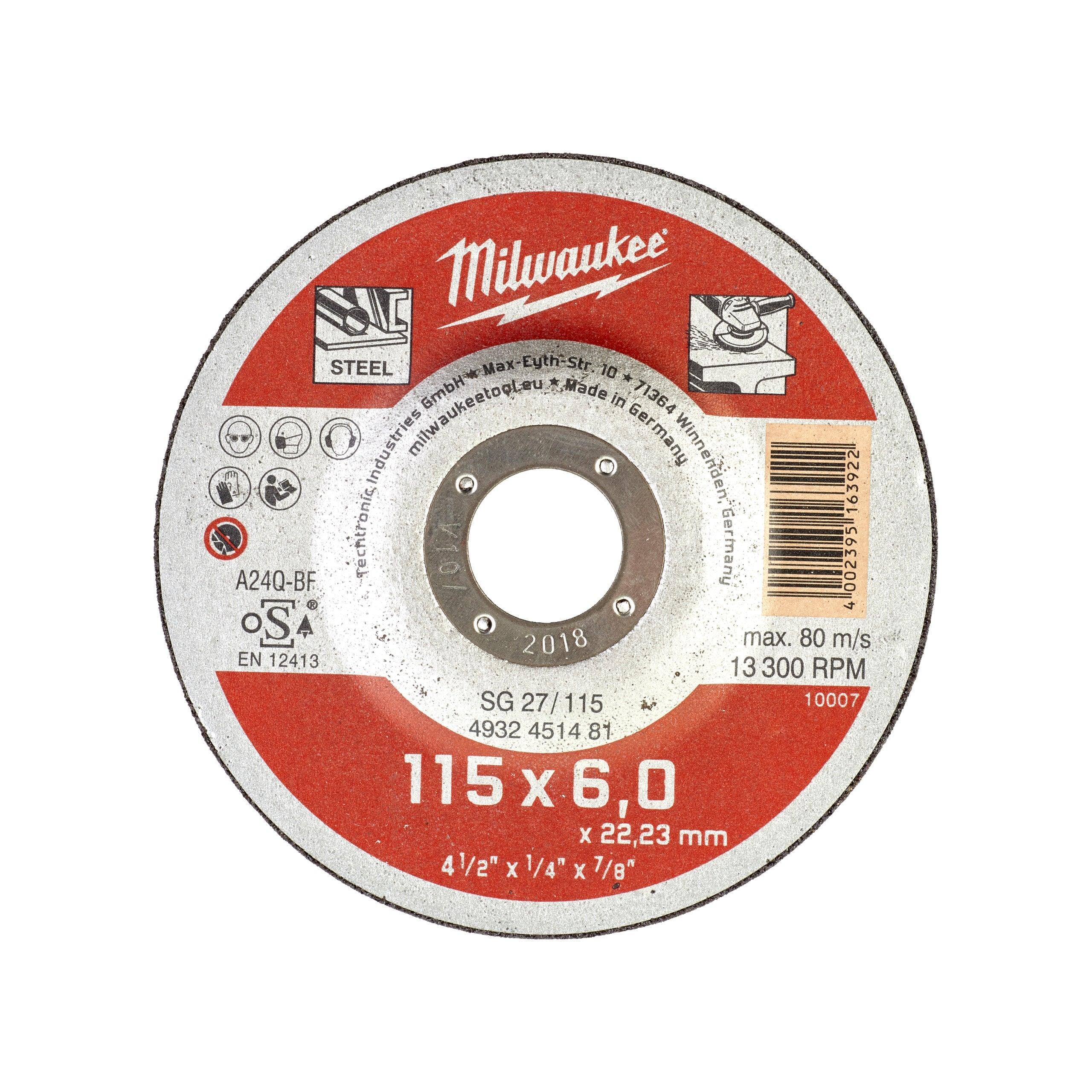 Disc pentru șlefuit metal Contractor 115X6 Milwaukee cod 4932451481 - BIG STORE (Dynamic Tools SRL)