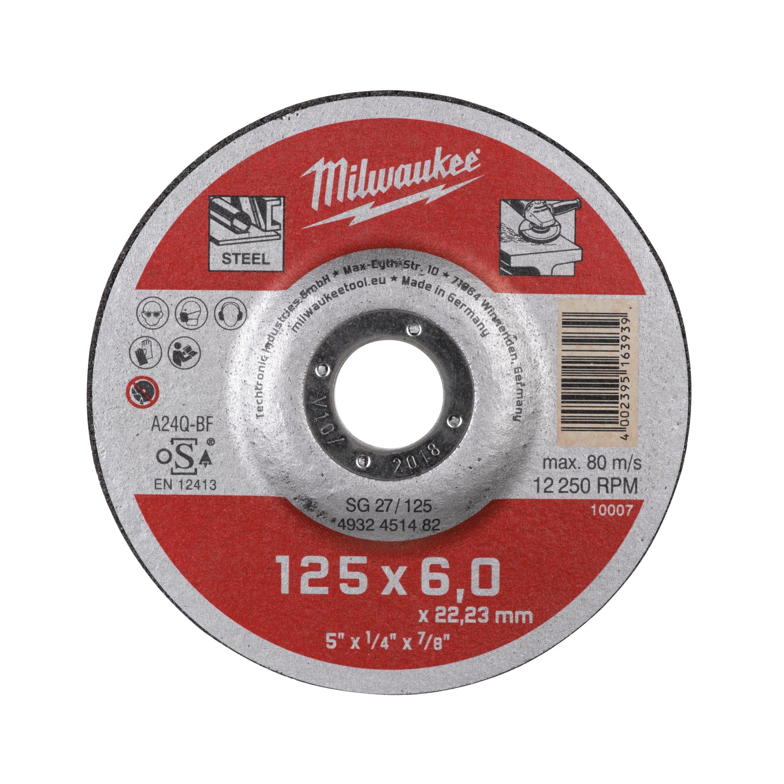 Disc pentru șlefuit metal Contractor 125X6 Milwaukee cod 4932451482 - BIG STORE (Dynamic Tools SRL)