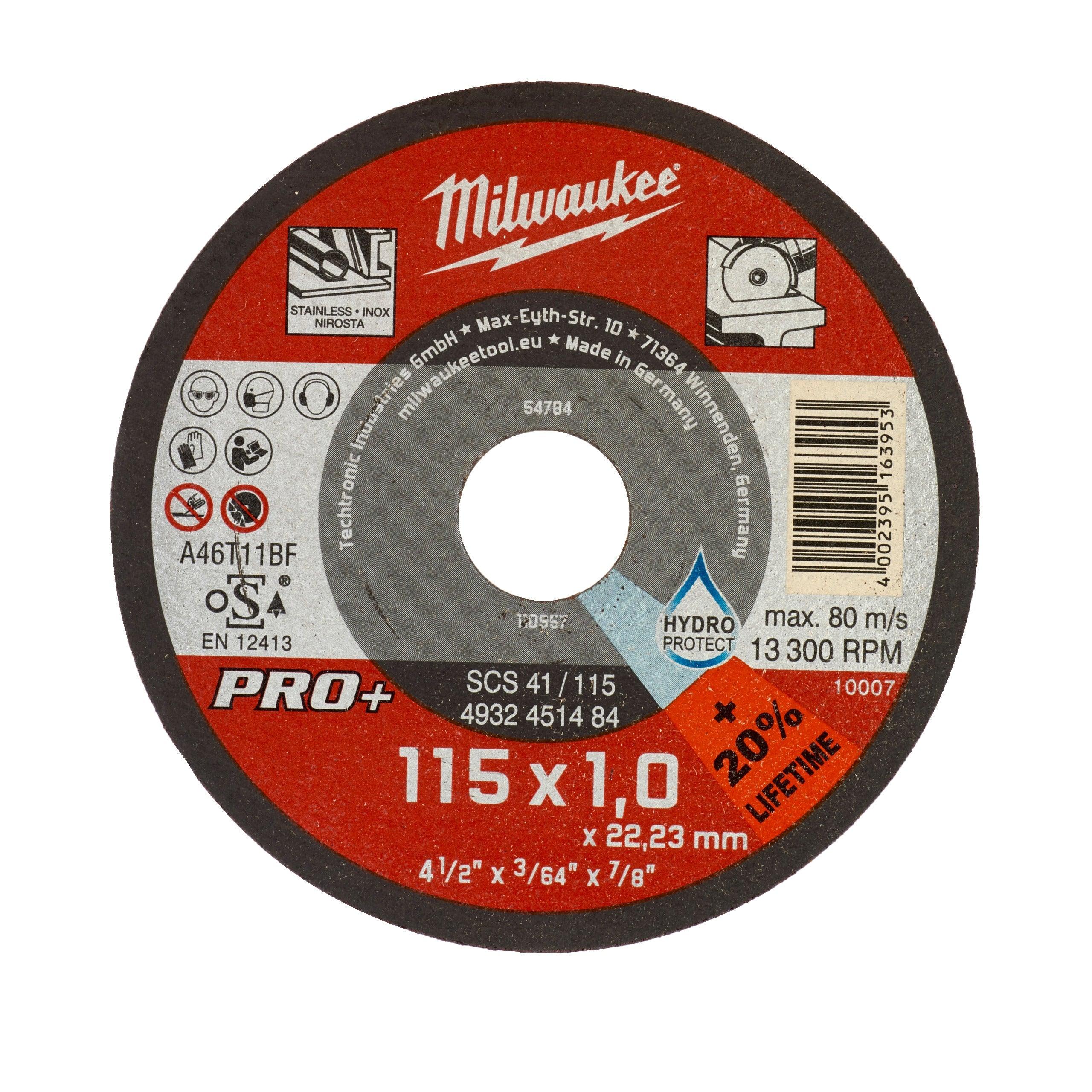 Disc PRO+ pentru debitare metal 115X1 PRO+ Milwaukee cod 4932451484 - BIG STORE (Dynamic Tools SRL)