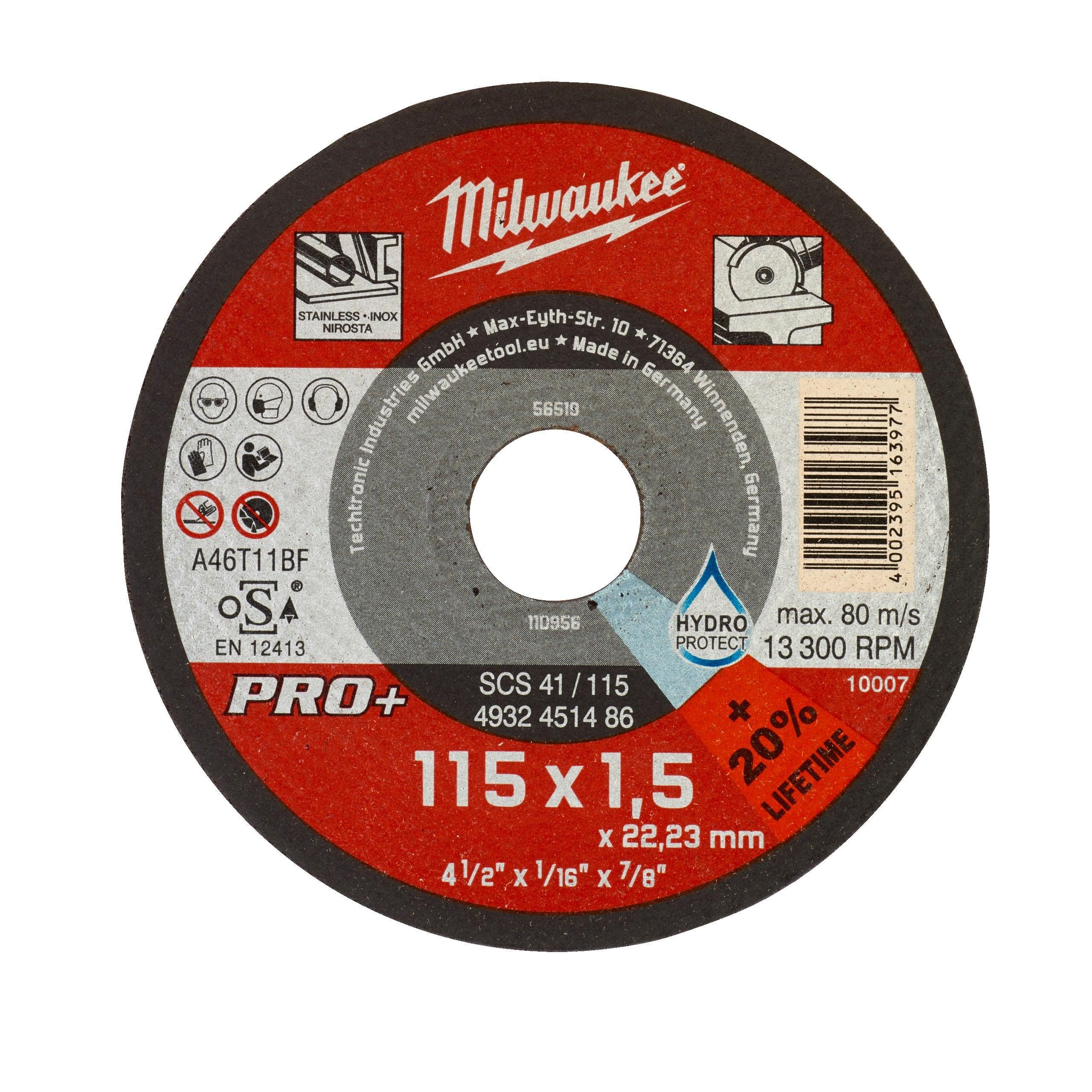 Disc PRO+ pentru debitare metal 115X1,5 PRO+ Milwaukee cod 4932451486 - BIG STORE (Dynamic Tools SRL)