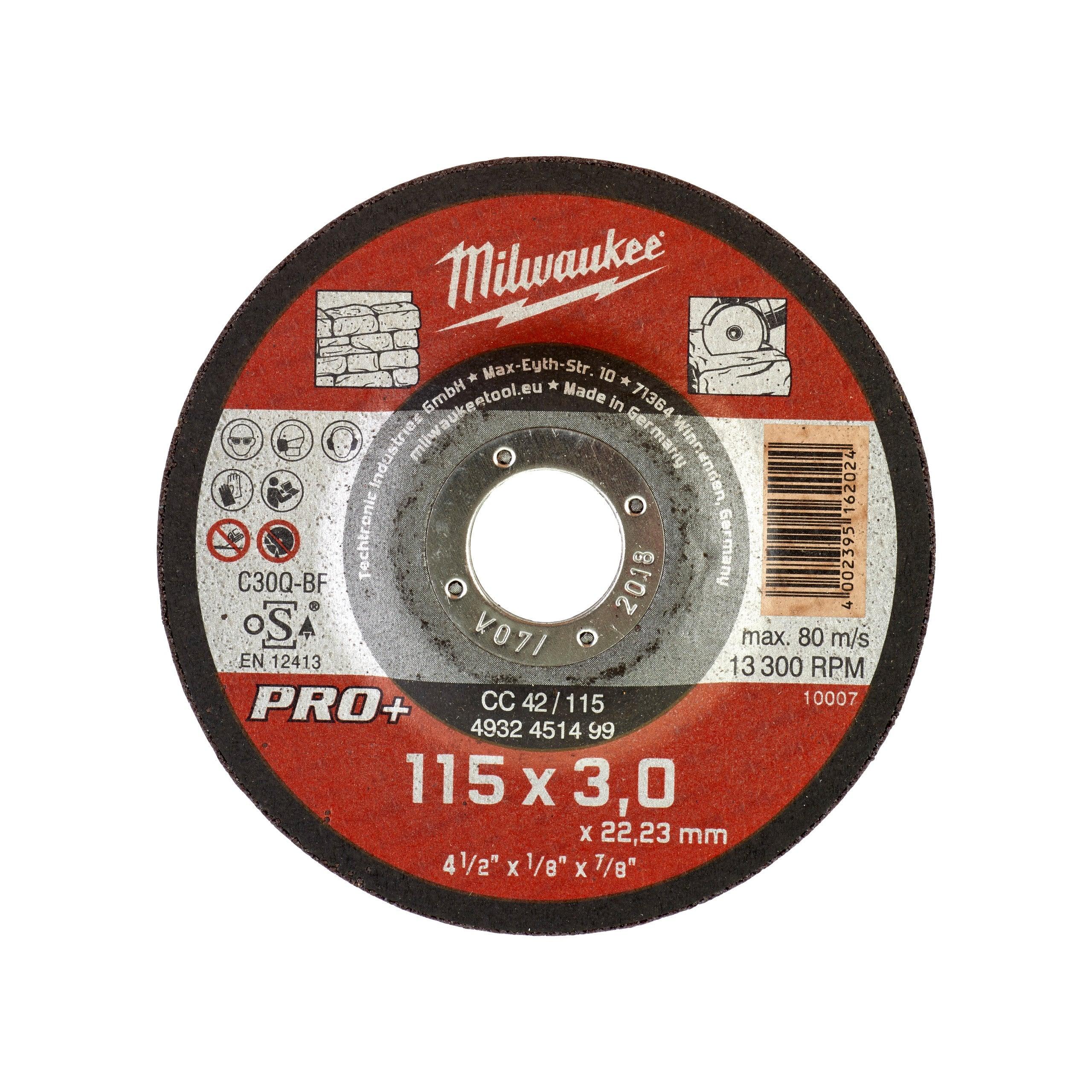 Disc PRO+ debitare metal convex 115X3 Milwaukee cod 4932451499 - BIG STORE (Dynamic Tools SRL)