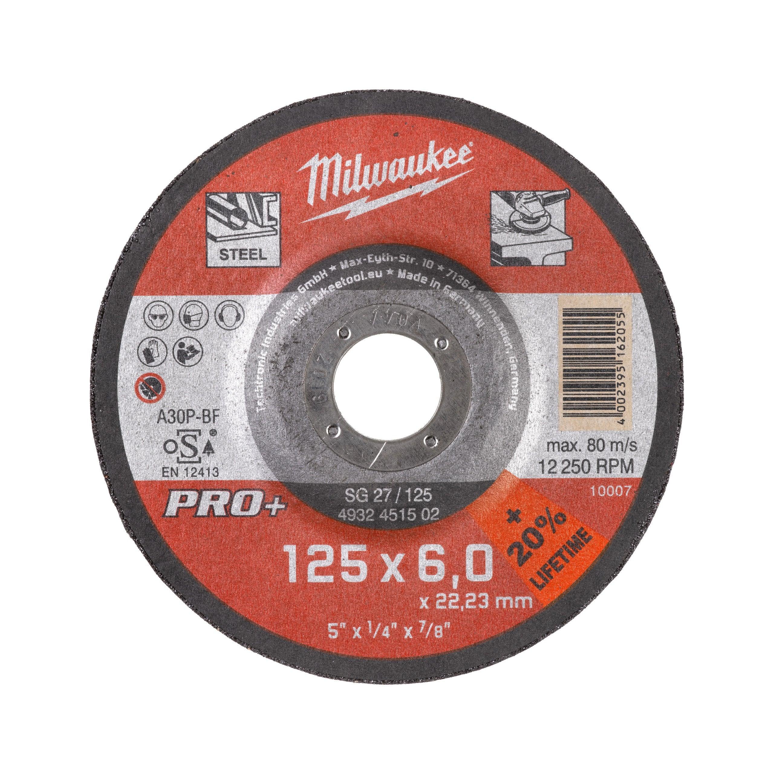 Discuri PRO+ pentru polizat metal 125X6 PRO+ Milwaukee cod 4932451502 - BIG STORE (Dynamic Tools SRL)