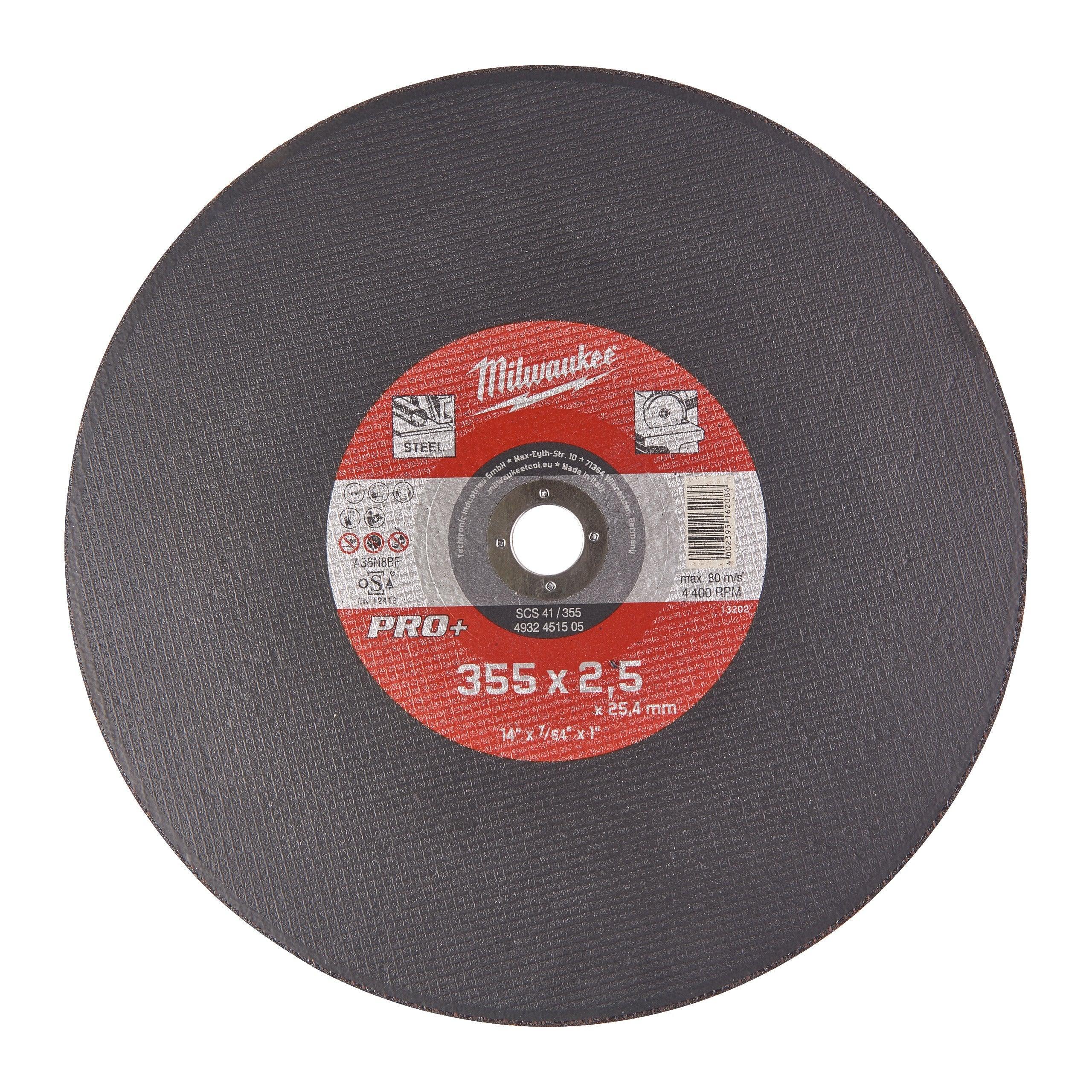 Disc pentru debitare metal pentru fierăstraie PRO+ 355X2,5 PRO+ Milwaukee cod 4932451505 - BIG STORE (Dynamic Tools SRL)