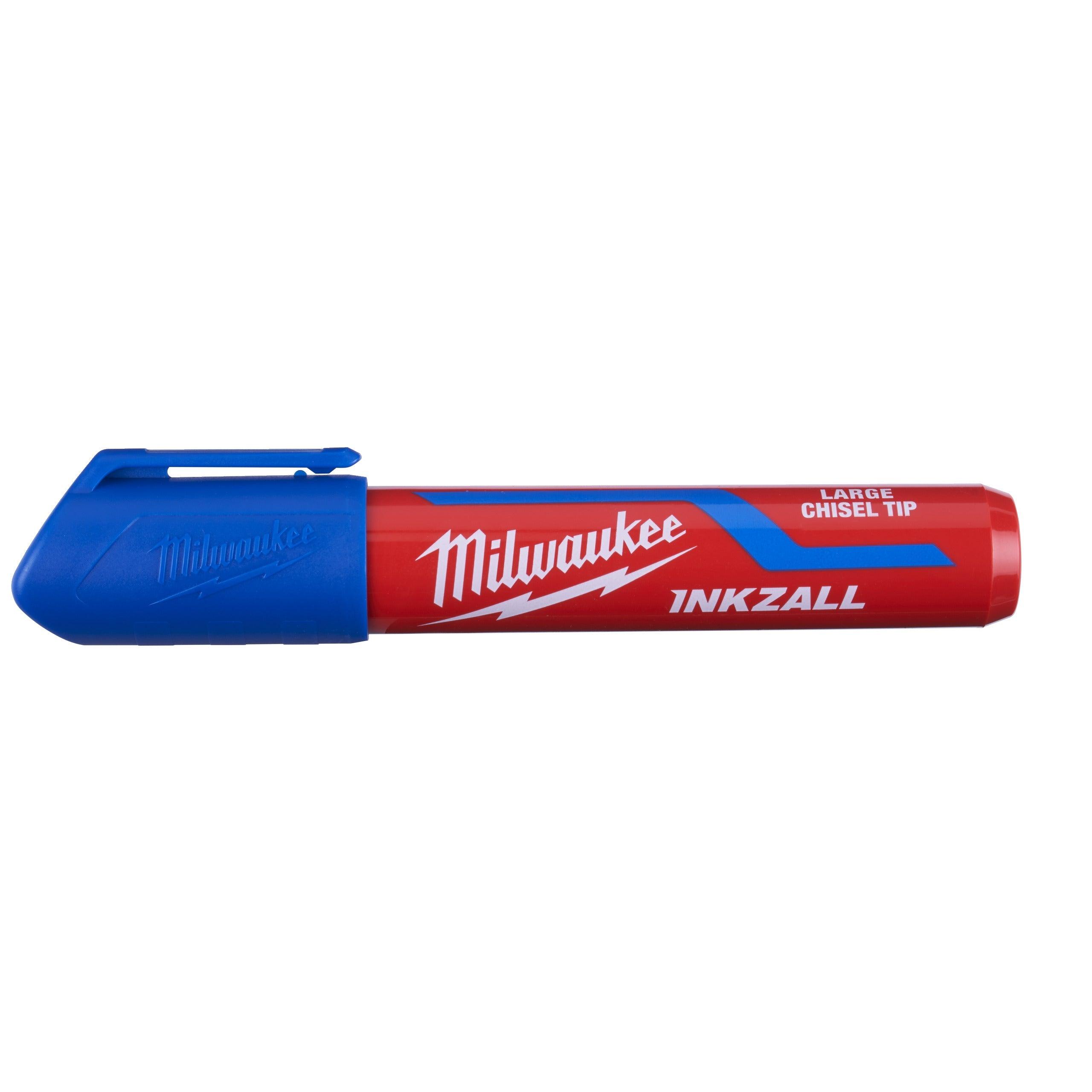 Marker INKZALL™ cu vârf lat Albastru L Milwaukee cod 4932471557 - BIG STORE (Dynamic Tools SRL)