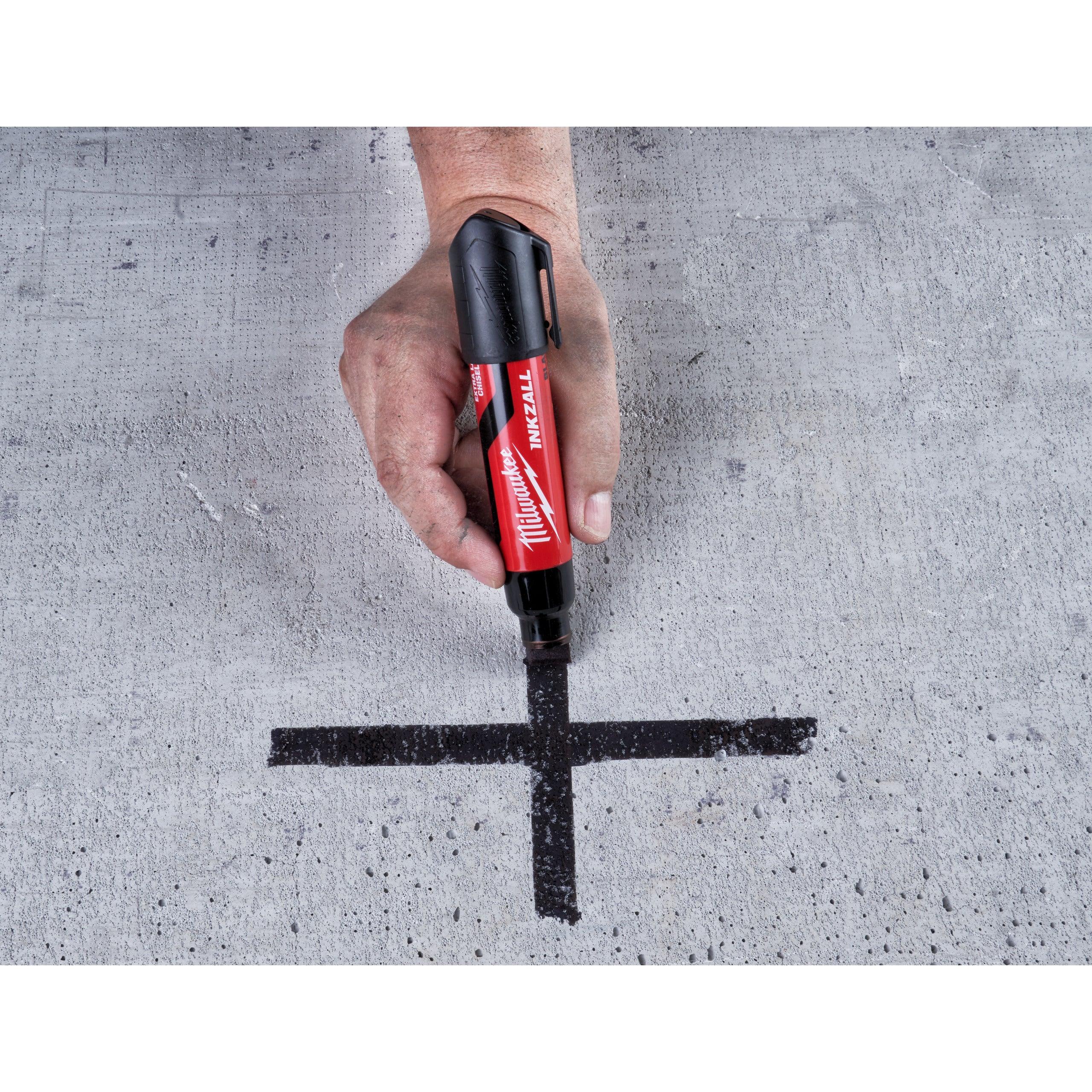 Marker INKZALL™ cu vârf lat Negru XL - Milwaukee cod 4932471558 - BIG STORE (Dynamic Tools SRL)