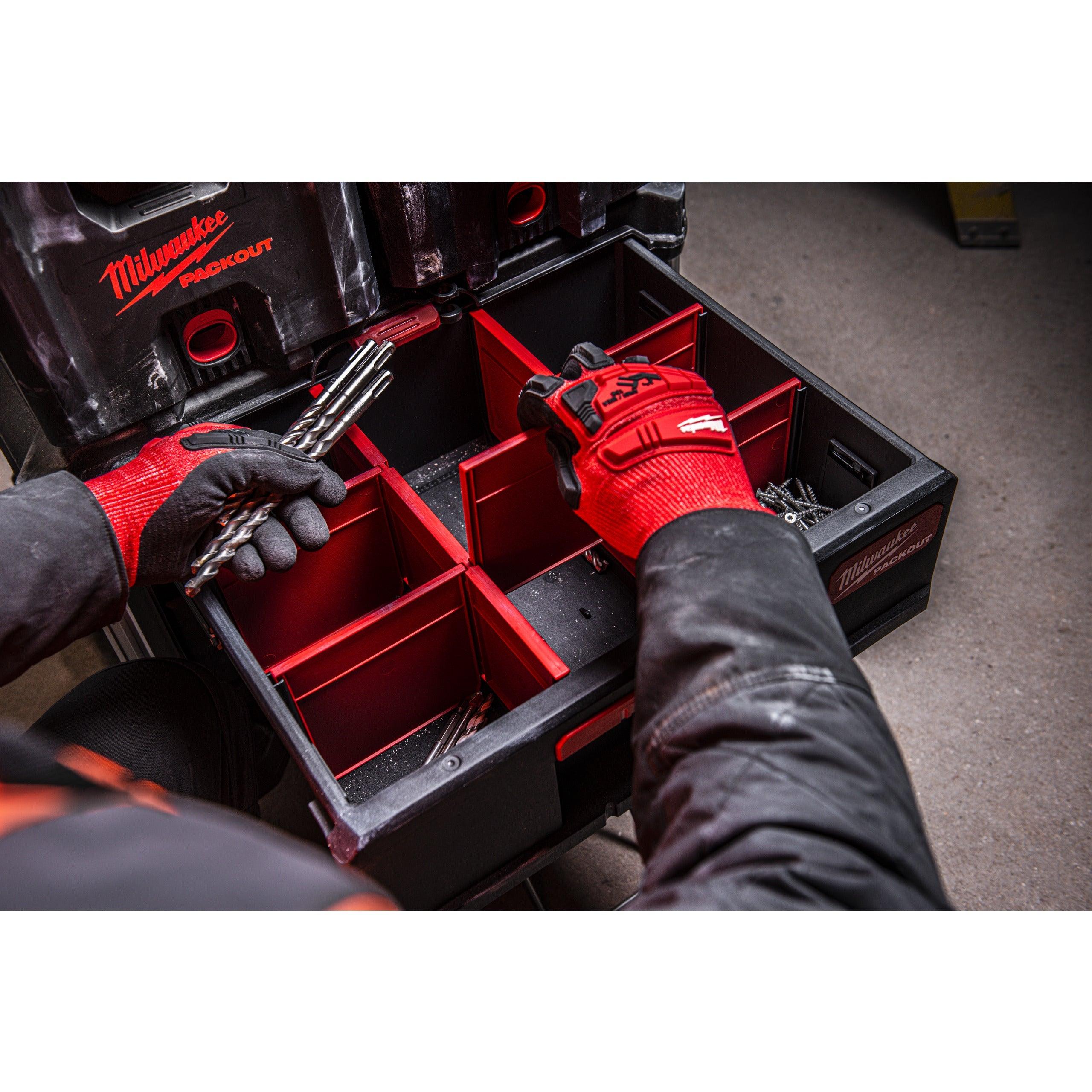 Cutie PACKOUT™ cu 2 sertare Milwaukee, cod 4932472129 - BIG STORE (Dynamic Tools SRL)