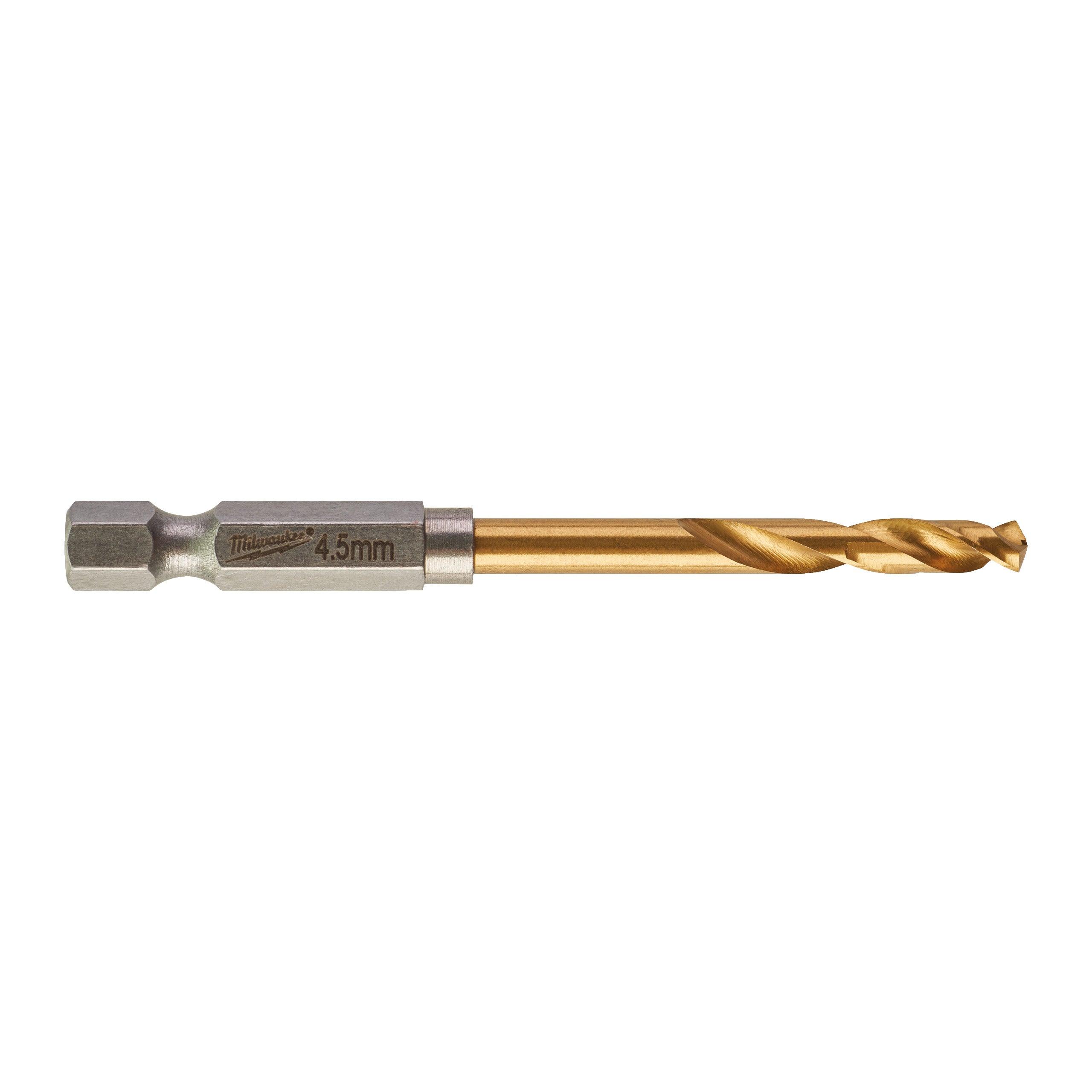 Burghie pentru metal Milwaukee SHOCKWAVE™ HSS-G Tin, ø4,5 mm, 10 buc, 4932478179 - BIG STORE (Dynamic Tools SRL)