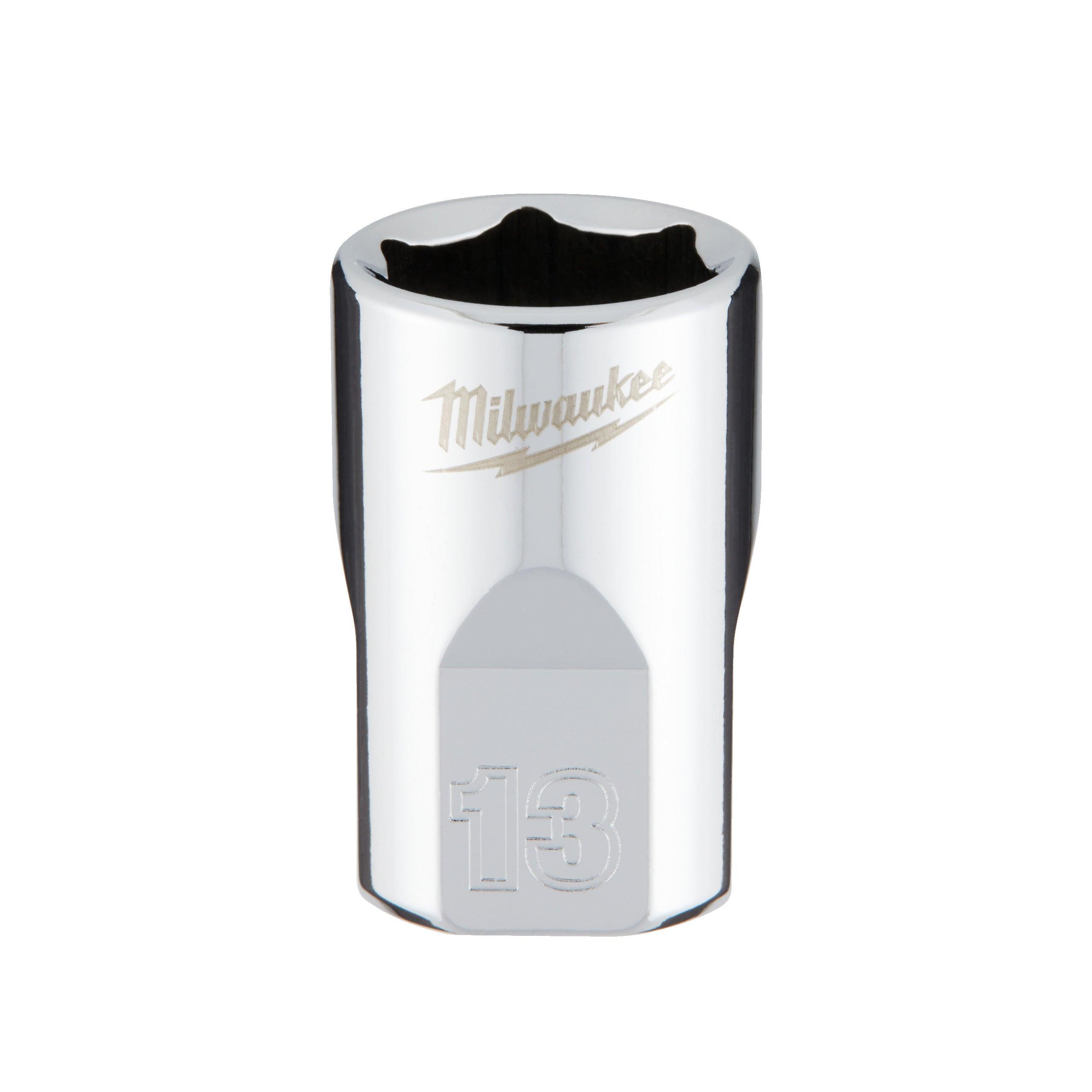 Cheie tubulară 3/8, Metric, scurtă - 13mm, Milwaukee cod 4932478343 - BIG STORE (Dynamic Tools SRL)