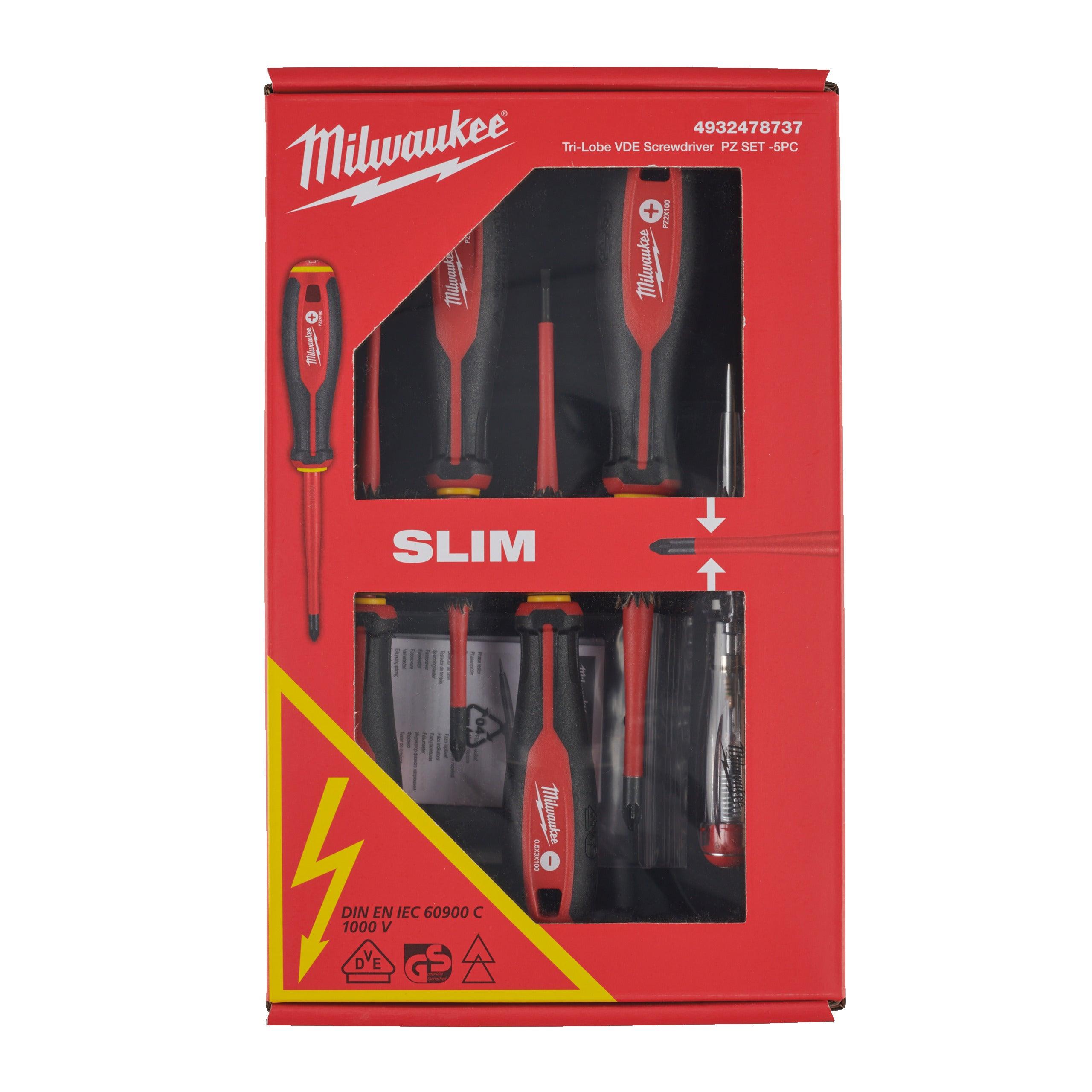 Set șurubelnițe Tri-Lobe VDE Milwaukee - 5 bucăți, cod 4932478737 - BIG STORE (Dynamic Tools SRL)