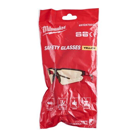 Ochelari de protecție Milwaukee cu lentilă galbenă antizgâriere, cod 4932478927 - BIG STORE (Dynamic Tools SRL)