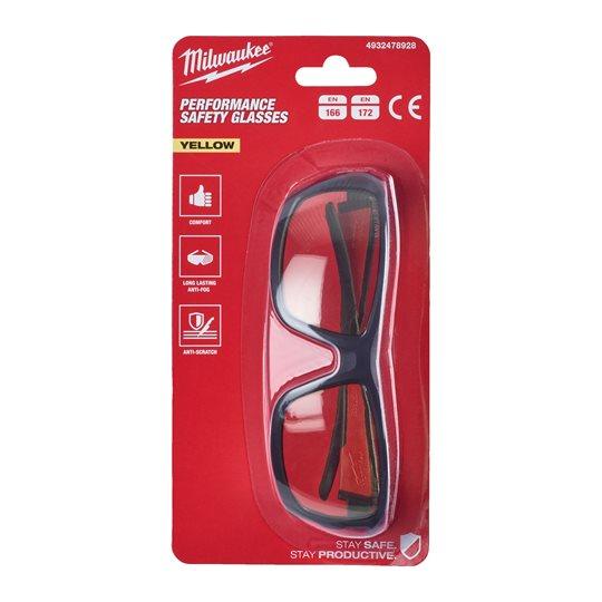 Ochelari de protecție Milwaukee galbeni premium, cod 4932478928 - BIG STORE (Dynamic Tools SRL)