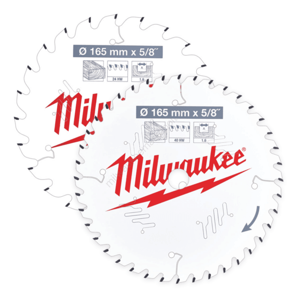 Set de 2 pânze circular 165x24T/40T, Milwaukee cod 4932479837 - BIG STORE (Dynamic Tools SRL)