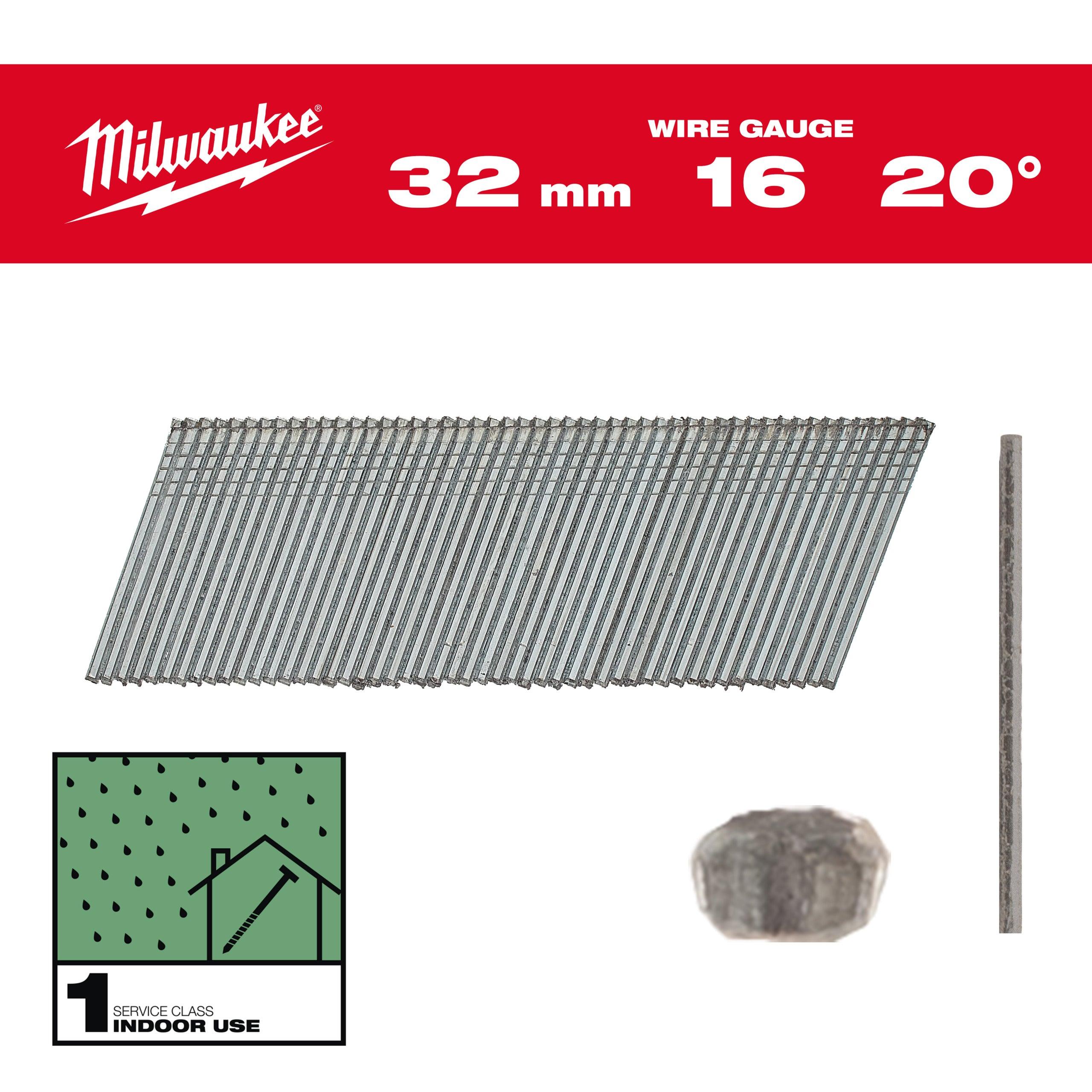 Cuie 16G, 20, 32mm, 2,000 bucăți, Milwaukee, cod 4932492582 - BIG STORE (Dynamic Tools SRL)