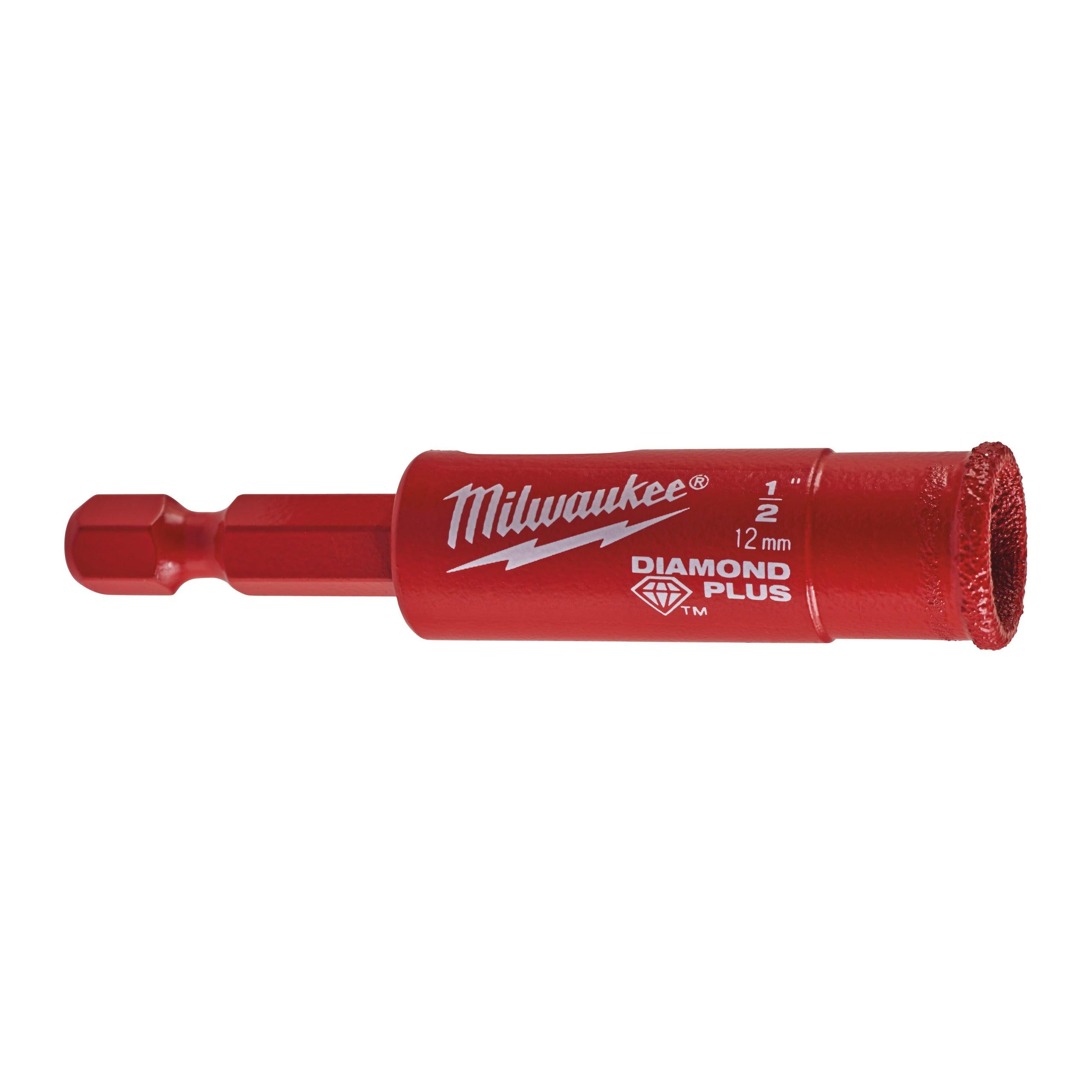 Burghiu diamantat Milwaukee DIAMOND PLUS™ ¼″ pentru găurire umedă-uscată Ø12 mm, 49560511 - BIG STORE (Dynamic Tools SRL)