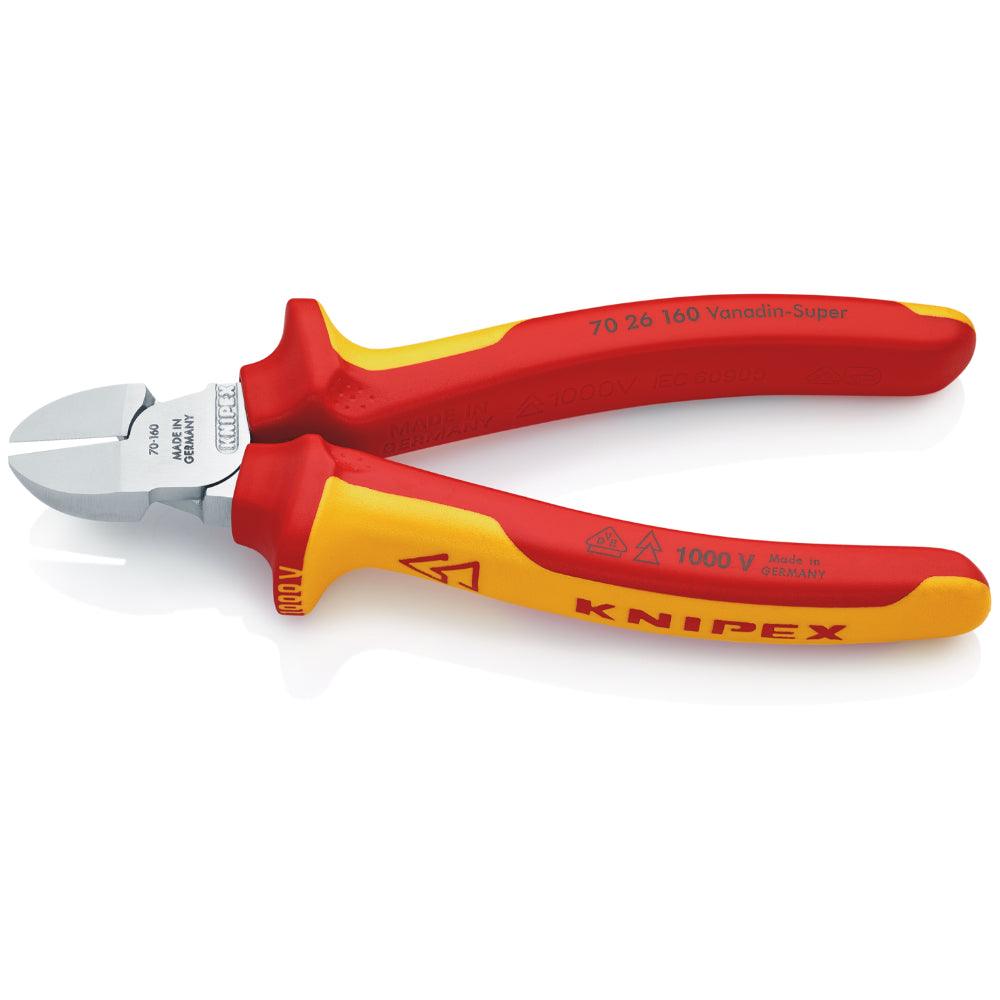 Clește șfic VDE 160 mm cu tăiș prelungit, Knipex 7026160 - BIG STORE (Dynamic Tools SRL)