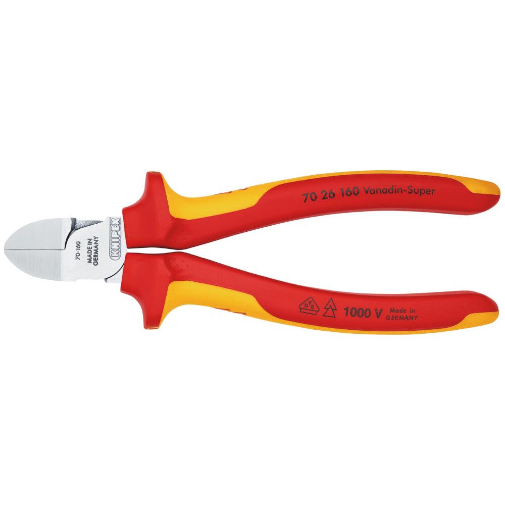 Clește șfic VDE 160 mm cu tăiș prelungit, Knipex 7026160 - BIG STORE (Dynamic Tools SRL)