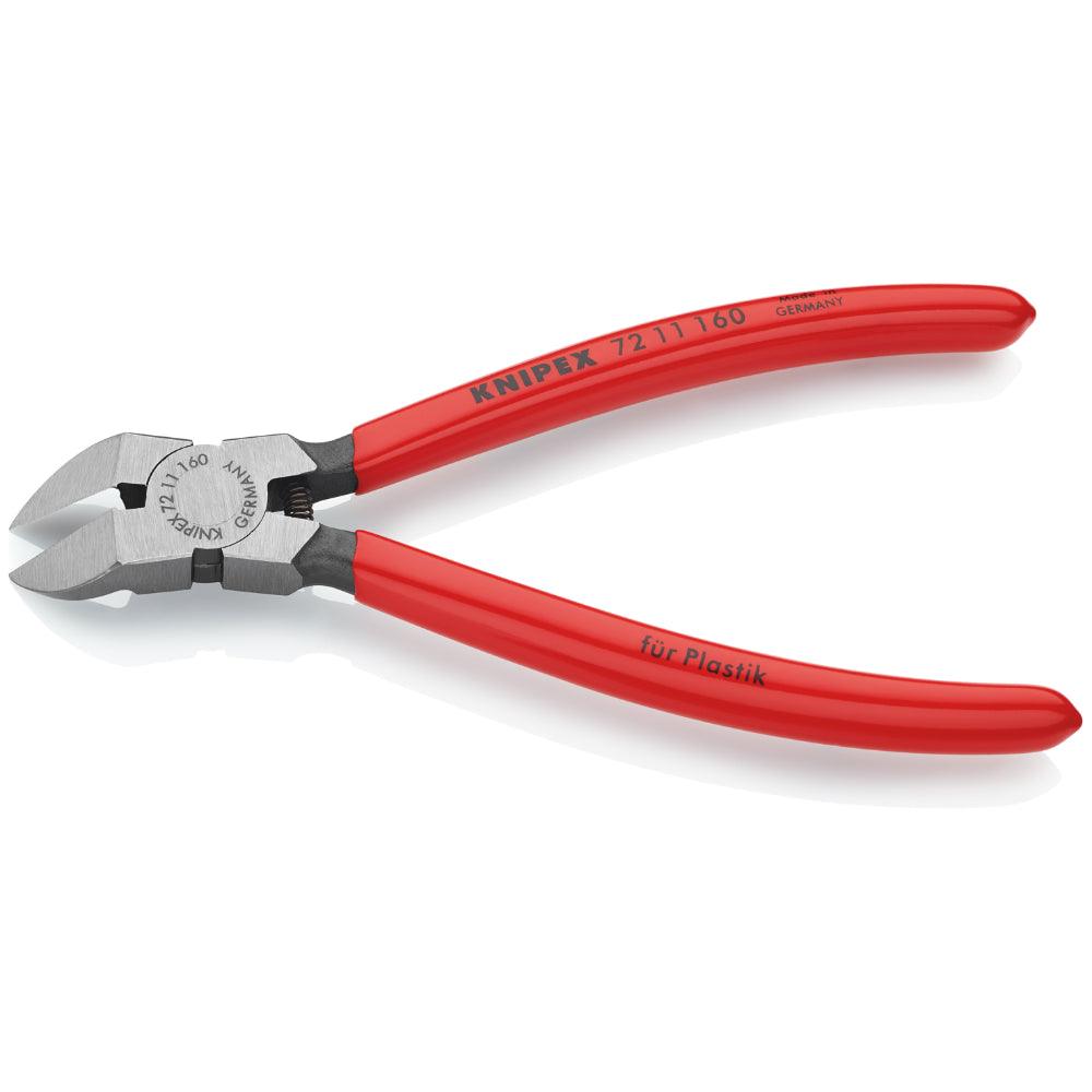 Clește șfic pentru tăiat plastic cu falci înclinate 160 mm, Knipex 7211160SB - BIG STORE (Dynamic Tools SRL)